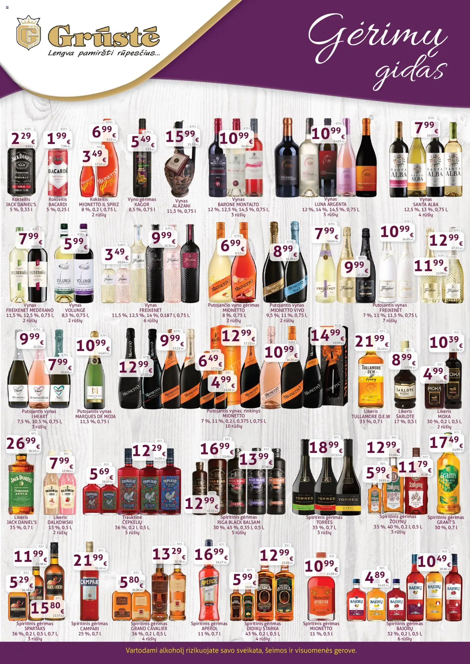 GRUSTE parduotuvės leidinio GRUSTE leidinys - Gėrimų gidas galiojančio nuo 2026.04.21 peržiūra