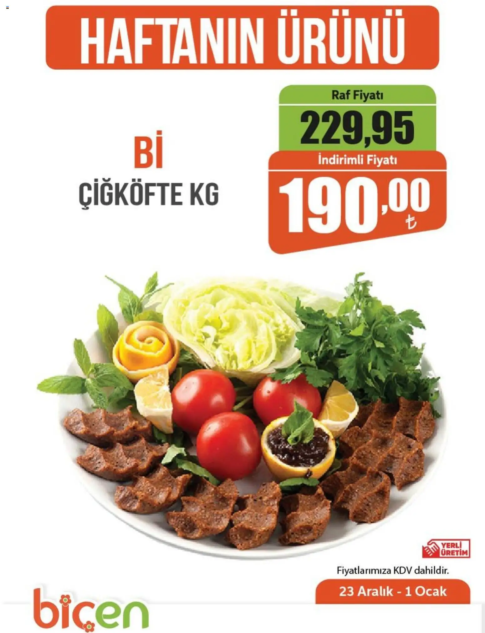 Biçen Market Haftanın Ürünü 23.12.2025 - Broşürünün önizlemesi - Raf, Ocak