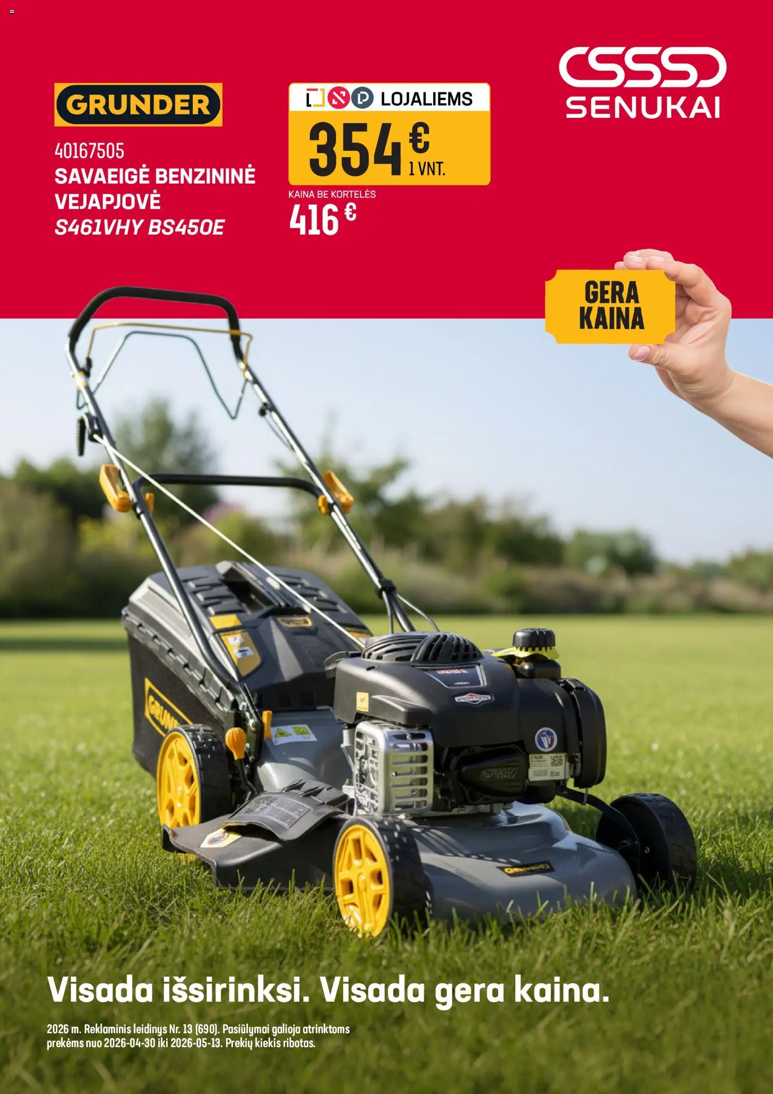 Senukai parduotuvės leidinio Senukai leidinys galiojančio nuo 2026.04.30 peržiūra