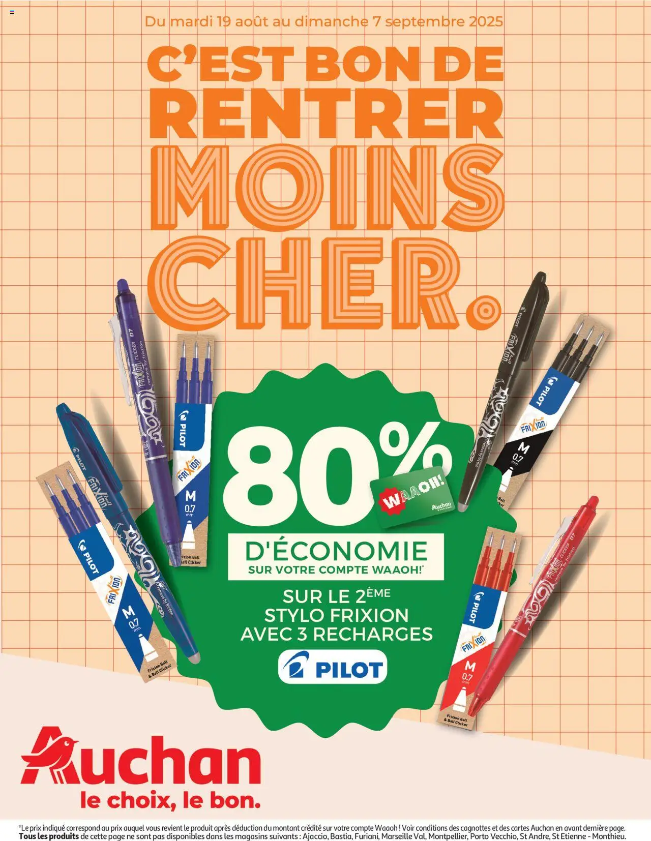 Rentrée des classes : c'est bon de rentrer moins cher de la boutique Auchan valable du 19/08/2025 - Page numéro 1