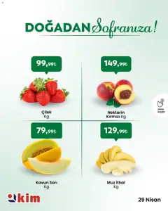 Kim Market Kim Market - Sebze ve meyve 29.04.2026 - Broşürünün önizlemesi