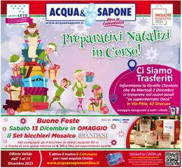 Anteprima dell'opuscolo Volantino Siracusa dal negozio Acqua e Sapone valido da 01/12/2025