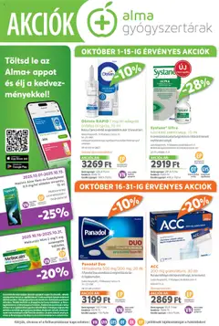 Alma Gyógyszertárak - Akciós újság Alma Gyógyszertárak megtekintése, amely érvényes 2025.10.01.-től