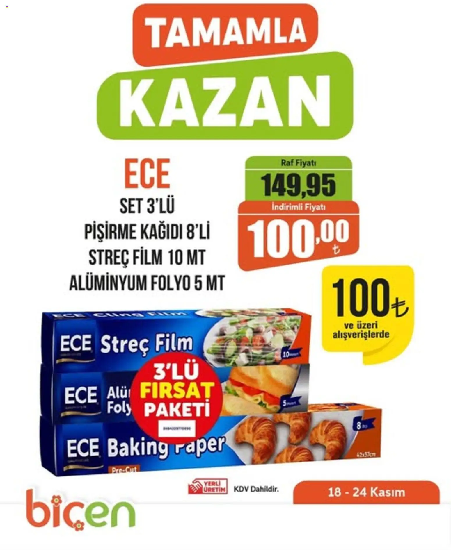 Biçen Market Tamamla Kazan 18.11.2025 - Broşürünün önizlemesi - Raf