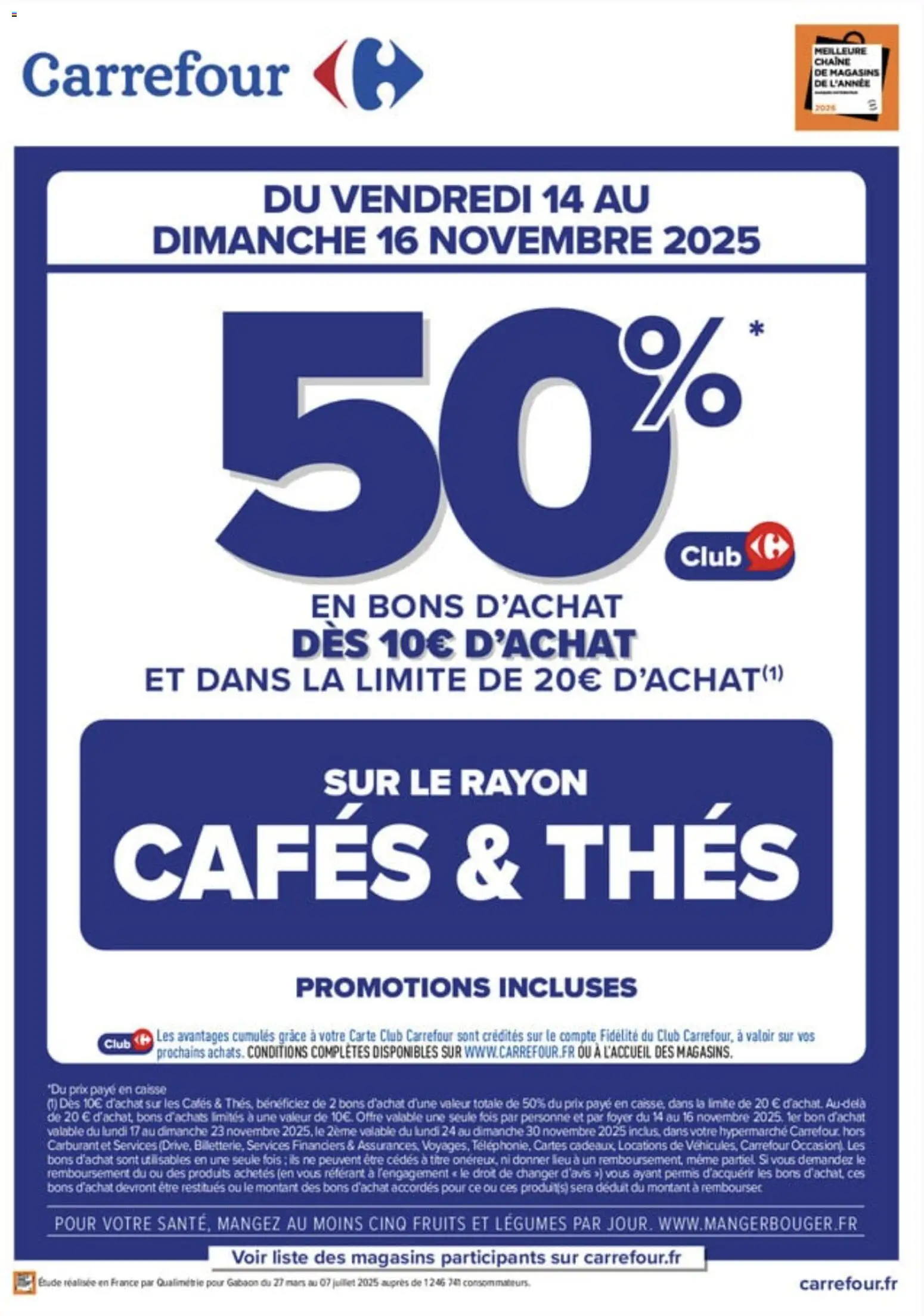 Prévisualisation de Opération bons d’achat du magasin Carrefour formulaire valide 14/11/2025
