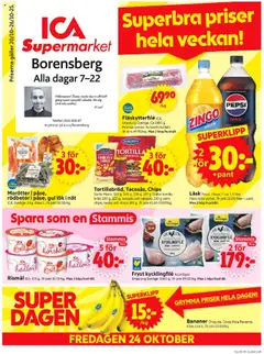 Förhandsgranska reklamblad Borensberg från butik ICA Supermarket gäller från 20/10/2025