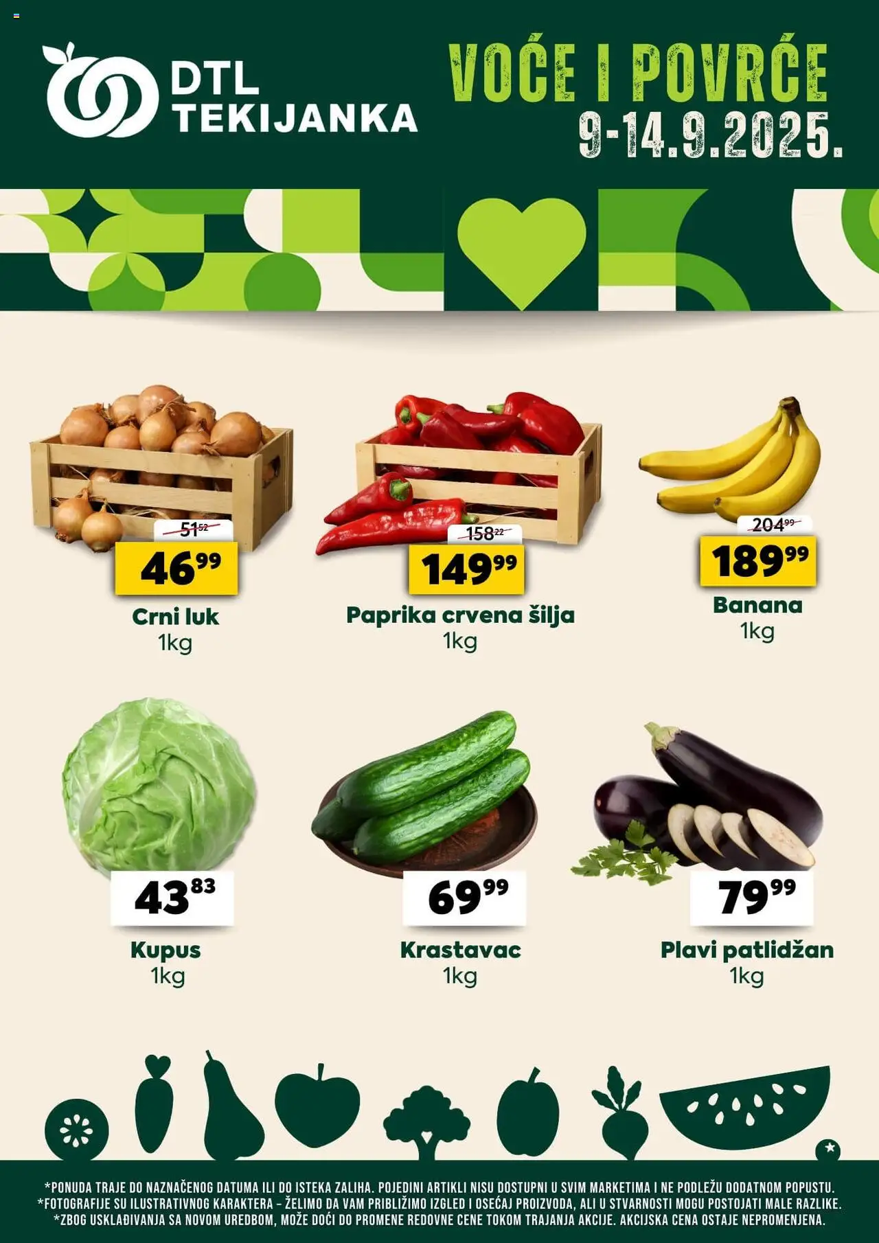 Tekijanka katalog važi od 09.09.2025 - stranica 1 - Paprika, Banana, Crni luk, Krastavac, Povrće, Luk, Voće, Plavi patlidžan