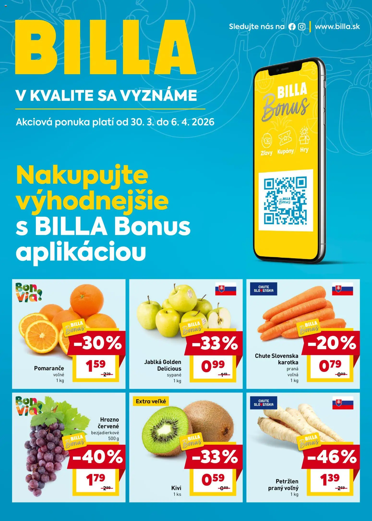 Náhľad Billa letáku platného od 30.03.2026