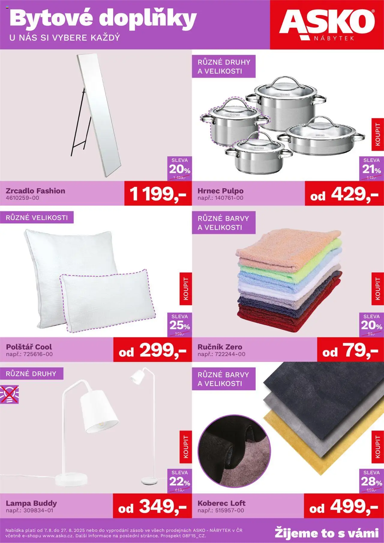  ASKO nábytek Leták - Bytové doplňky za skvělé ceny (07.08.2025 - 27.08.2025)