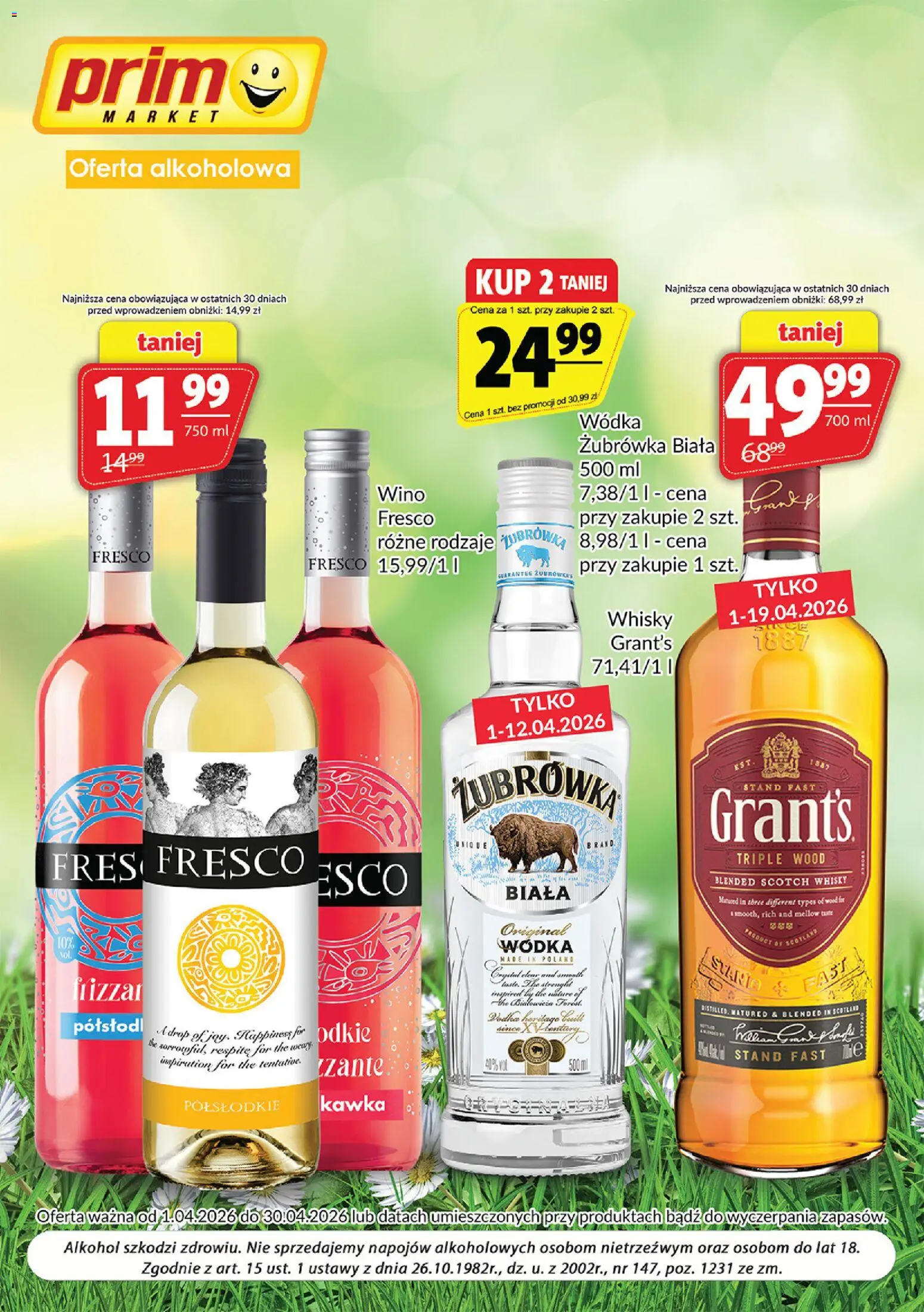 Pogląd gazetki "Prim Market gazetka - Oferta alkoholowa" ze sklepu Prim Market ważnej od 01.04.2026