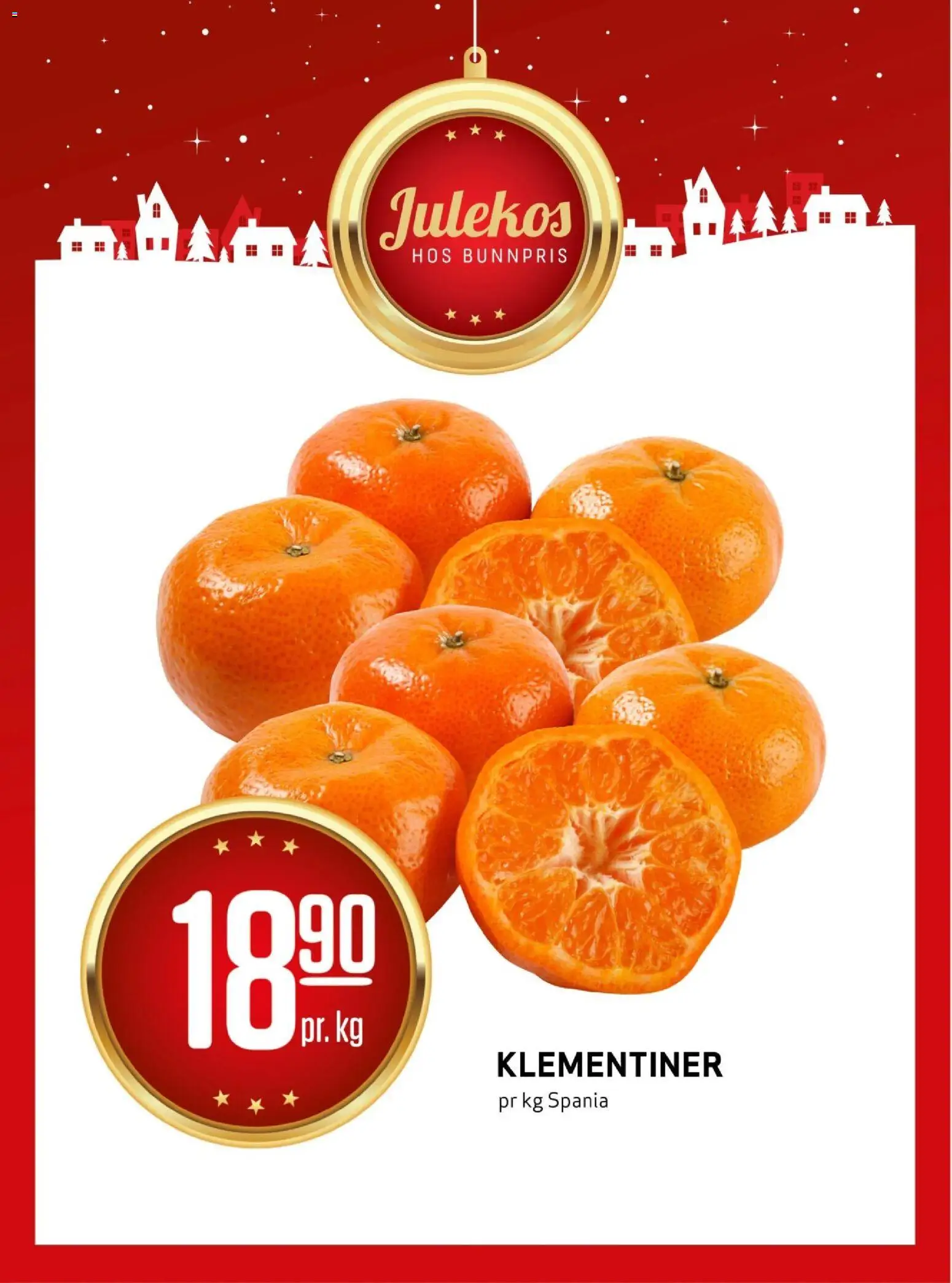 Forhåndsvis Klementiner! fra butikk Bunnpris gyldig fra 22/12/2025