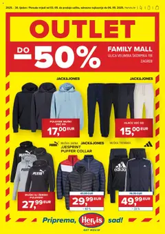 Pregled letka Outlet trgovine Hervis vrijedi od 03.09.2025