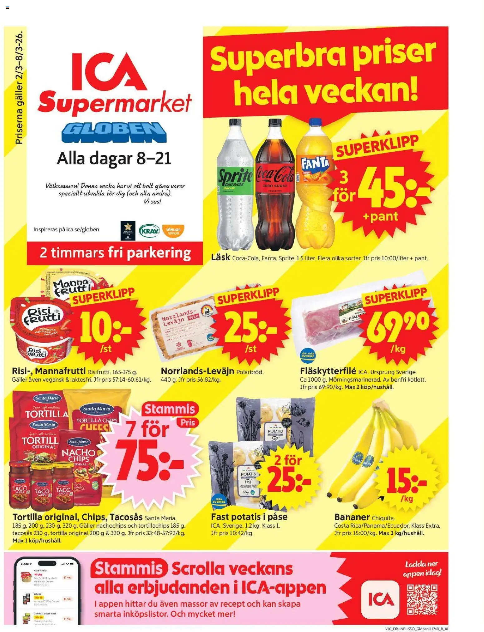 Förhandsgranska reklamblad Stockholm Globen från butik ICA Supermarket gäller från 02/03/2026