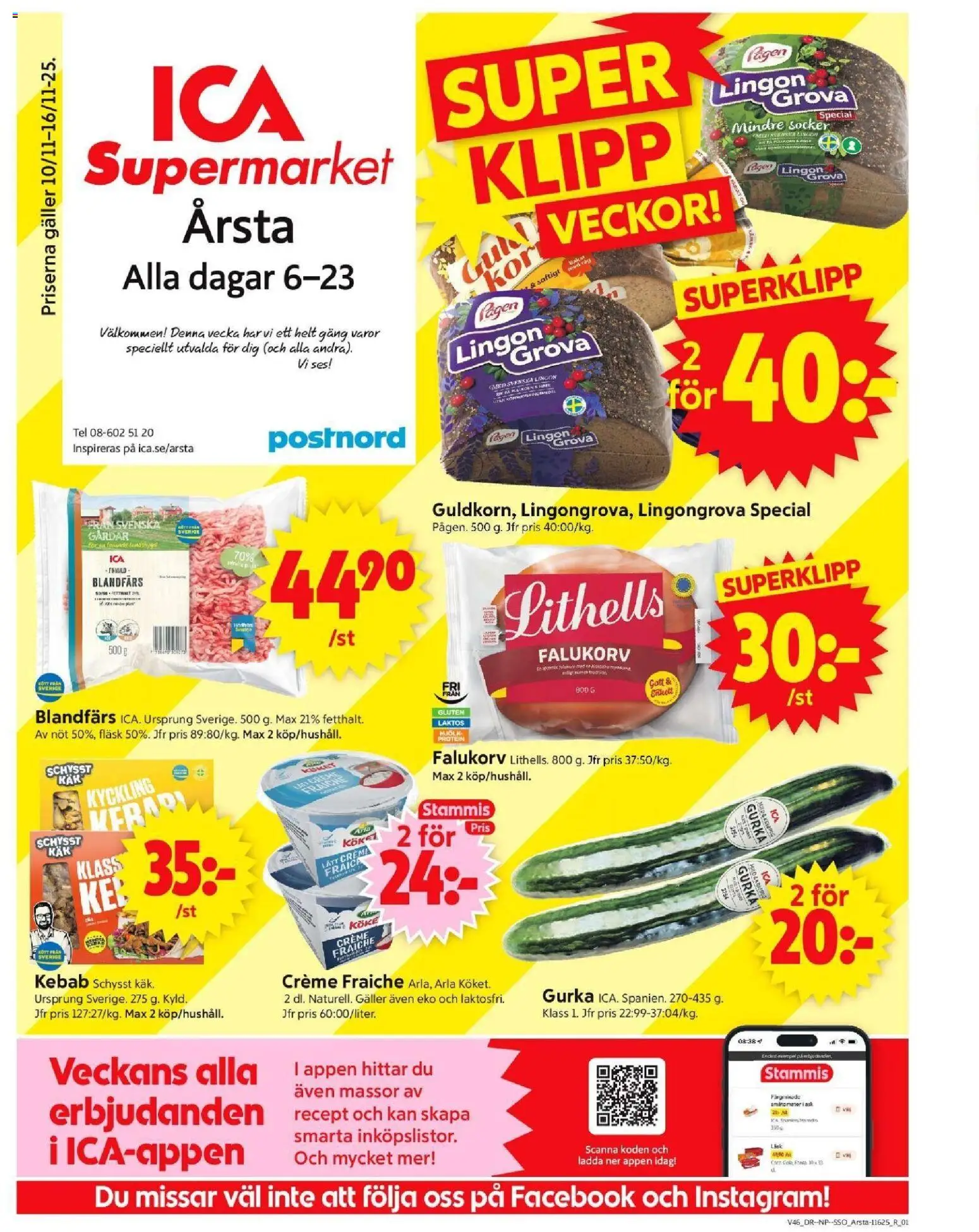 Förhandsgranska reklamblad Årsta från butik ICA Supermarket gäller från 10/11/2025