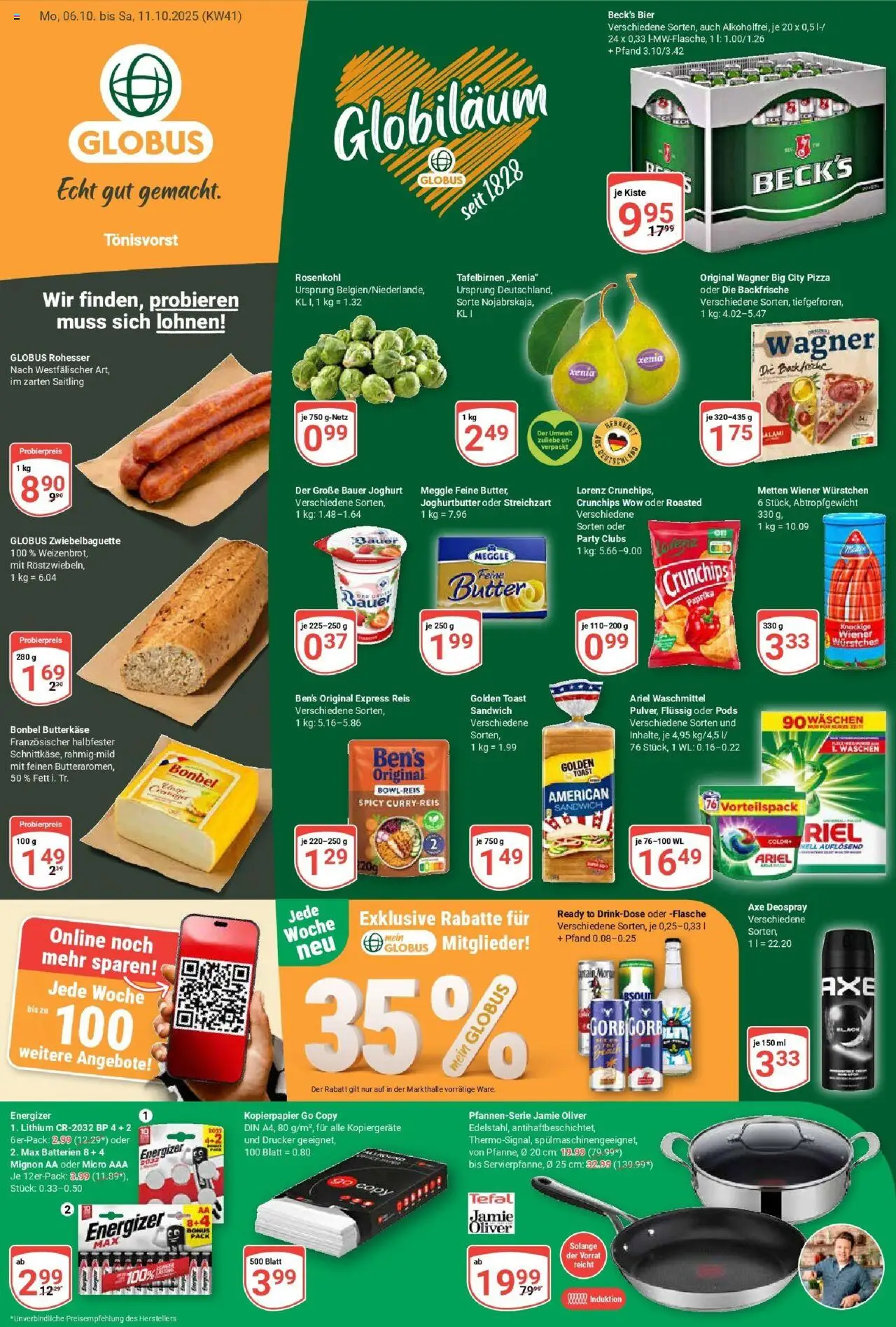 Globus Prospekt ab Montag 06.10.2025 > Prospekt Tönisvorst	