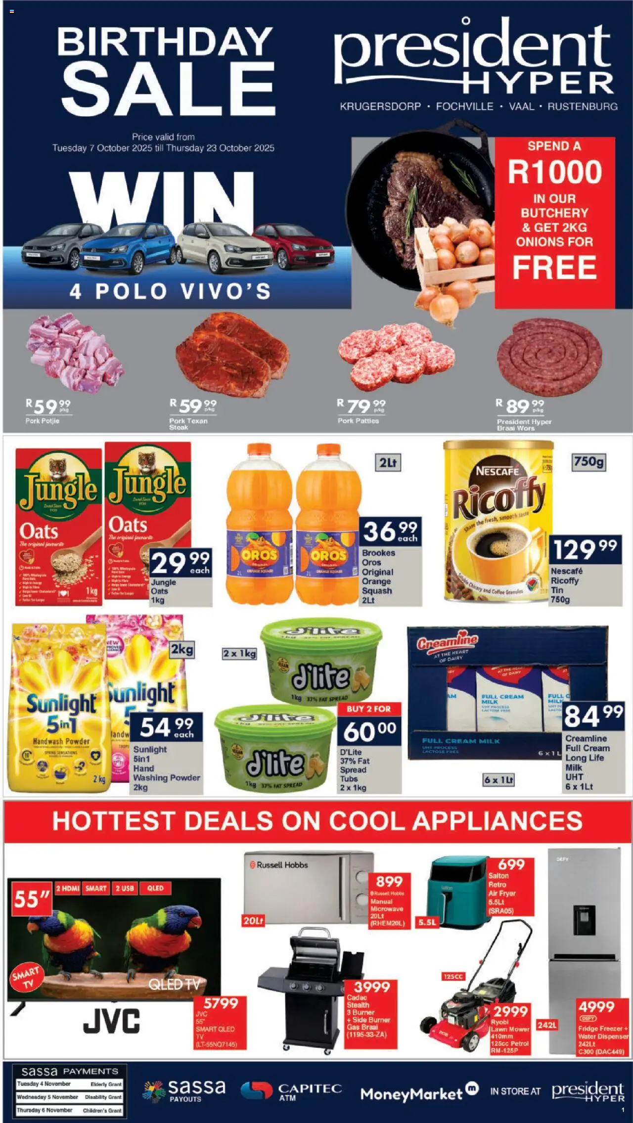 President Hyper Final Price Drop from 07/10 - 23/10/2025 > Promotions - Coffee, Air fryer, Microwave, TV, Cream, Freezer, Washing powder, Powder
