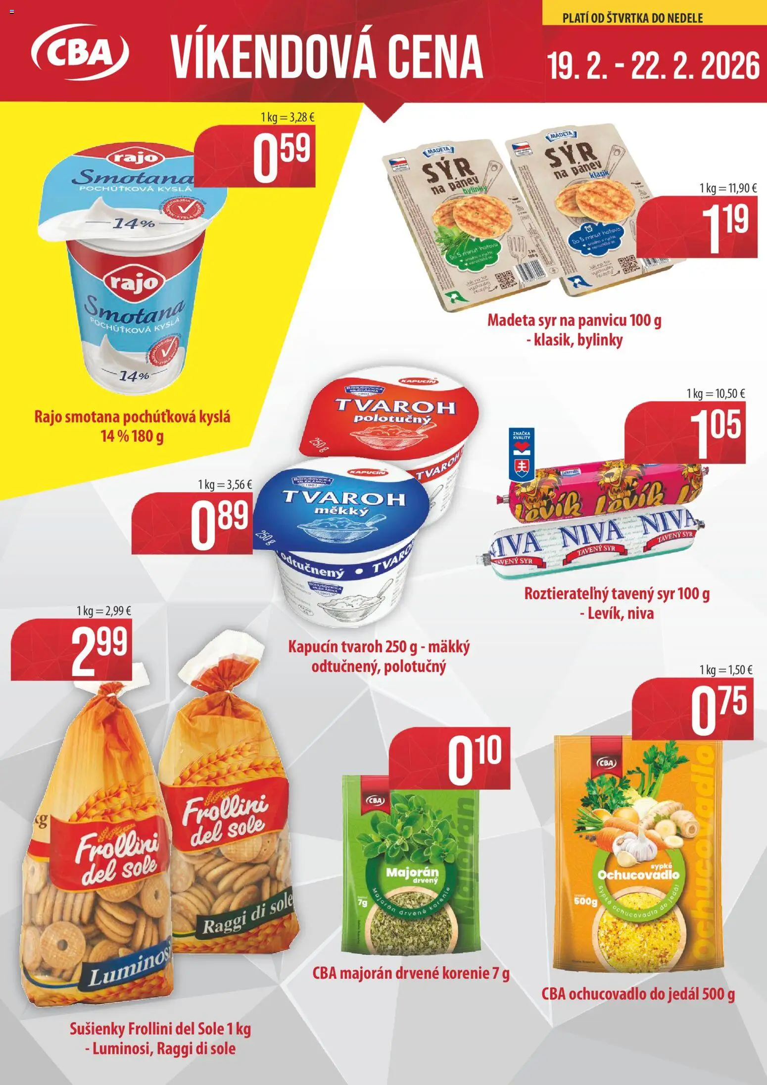 Náhľad CBA Komfos letáku platného od 19.02.2026