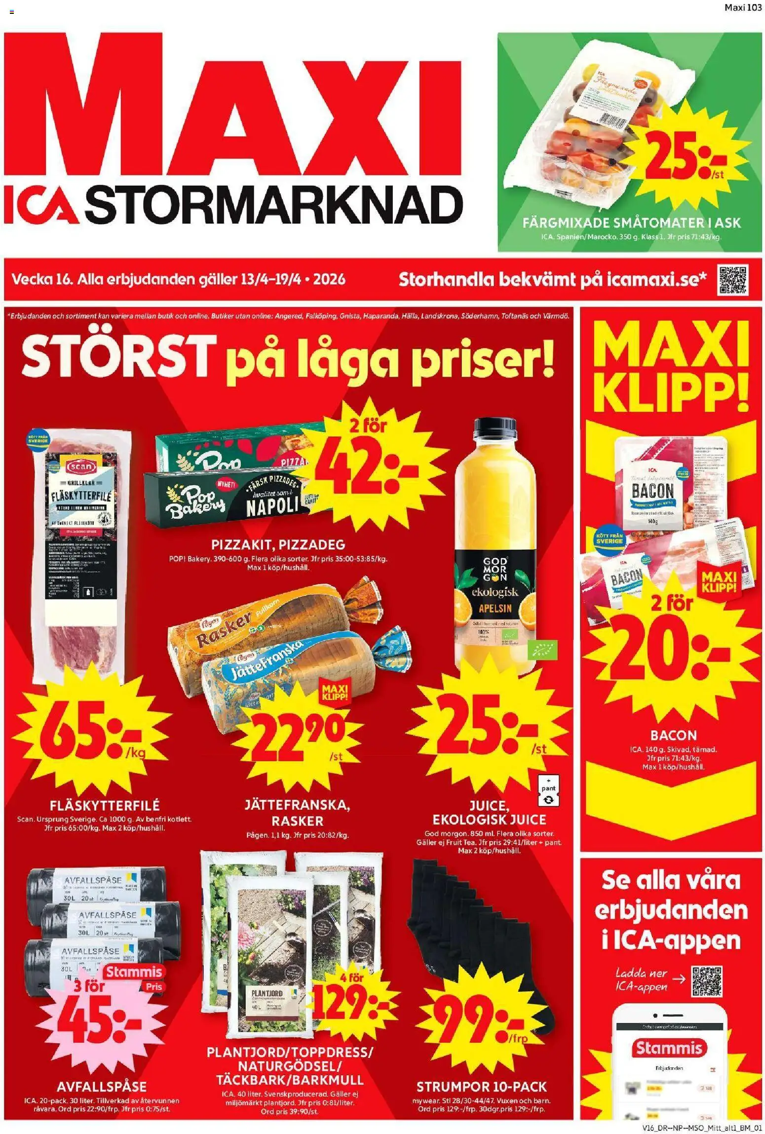 Förhandsgranska reklamblad Enköping från butik ICA Maxi gäller från 13/04/2026