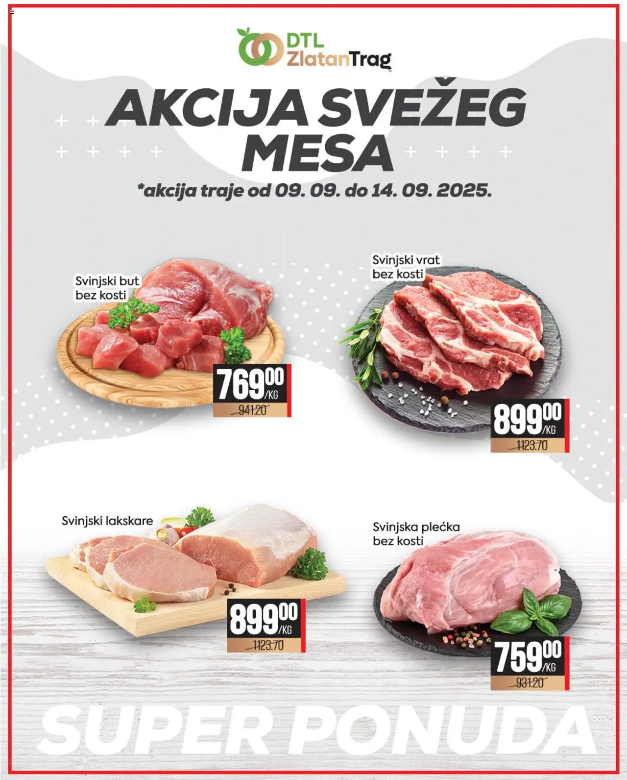 Zlatan Trag katalog važi od 09.09.2025 - stranica 1 - Svinjski vrat, Svinjski but, Vrat, Svinjska plećka