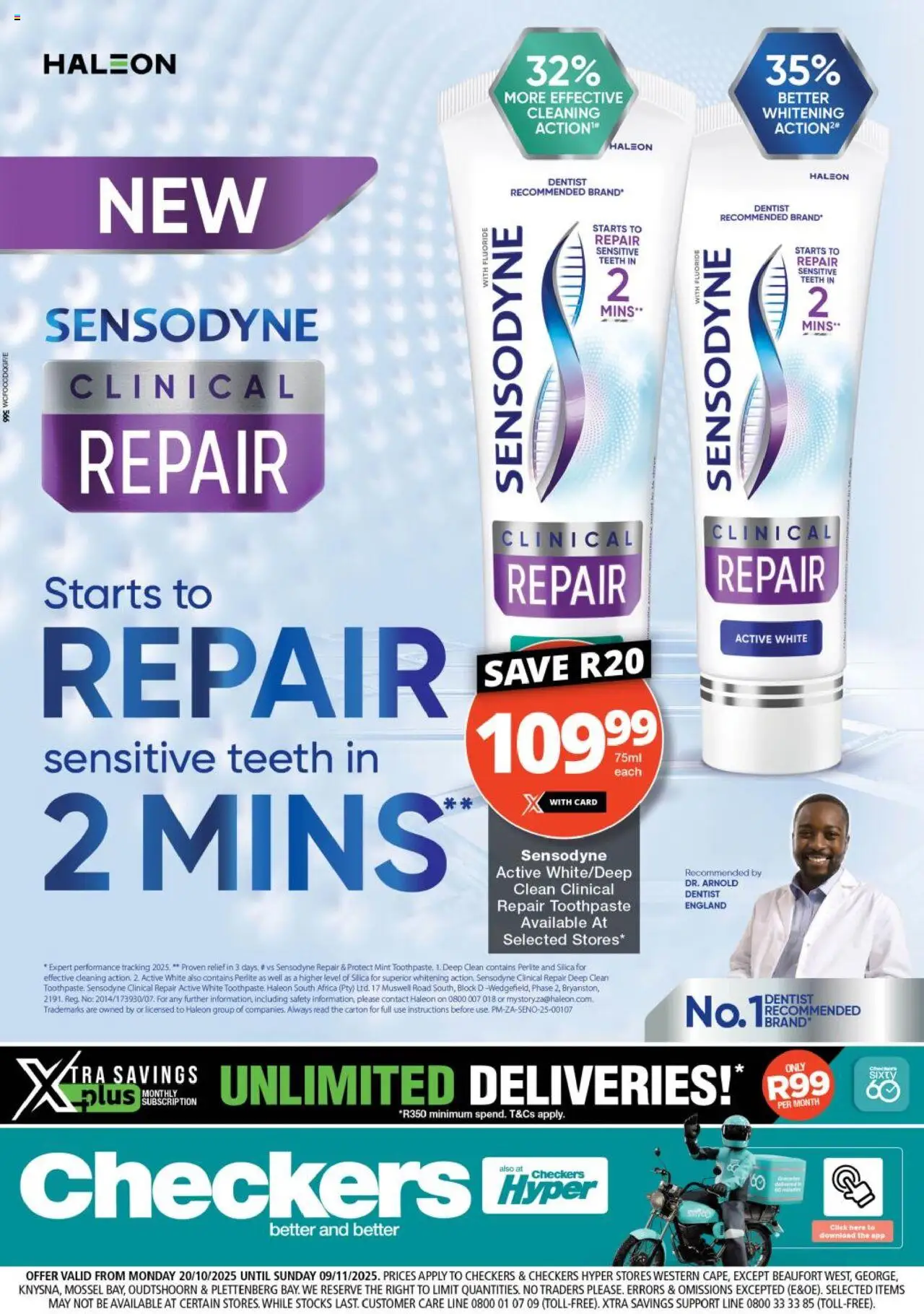 Checkers Western Cape - Sensodyne Promotion 20/10 - 09/11/2025 >> Catalogue