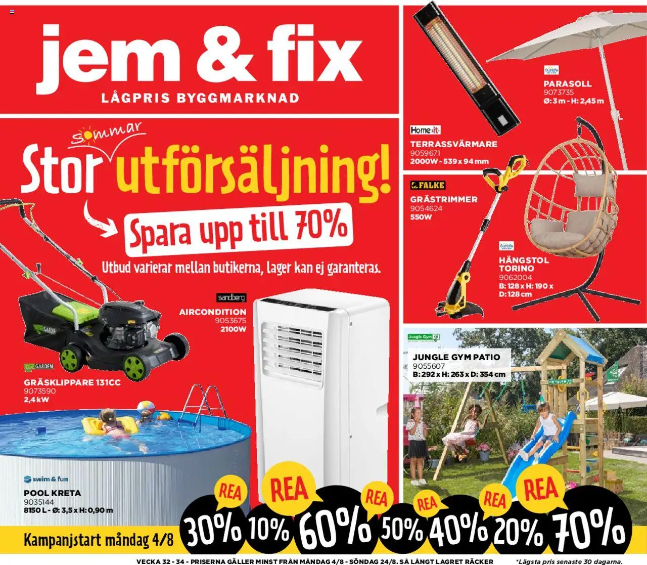 Aktuella reklamblad Jem & Fix är giltig 04/08 2025 > Veckans Erbjudanden gäller från 04/08/2025 till 24/08/2025 sidnummer 1