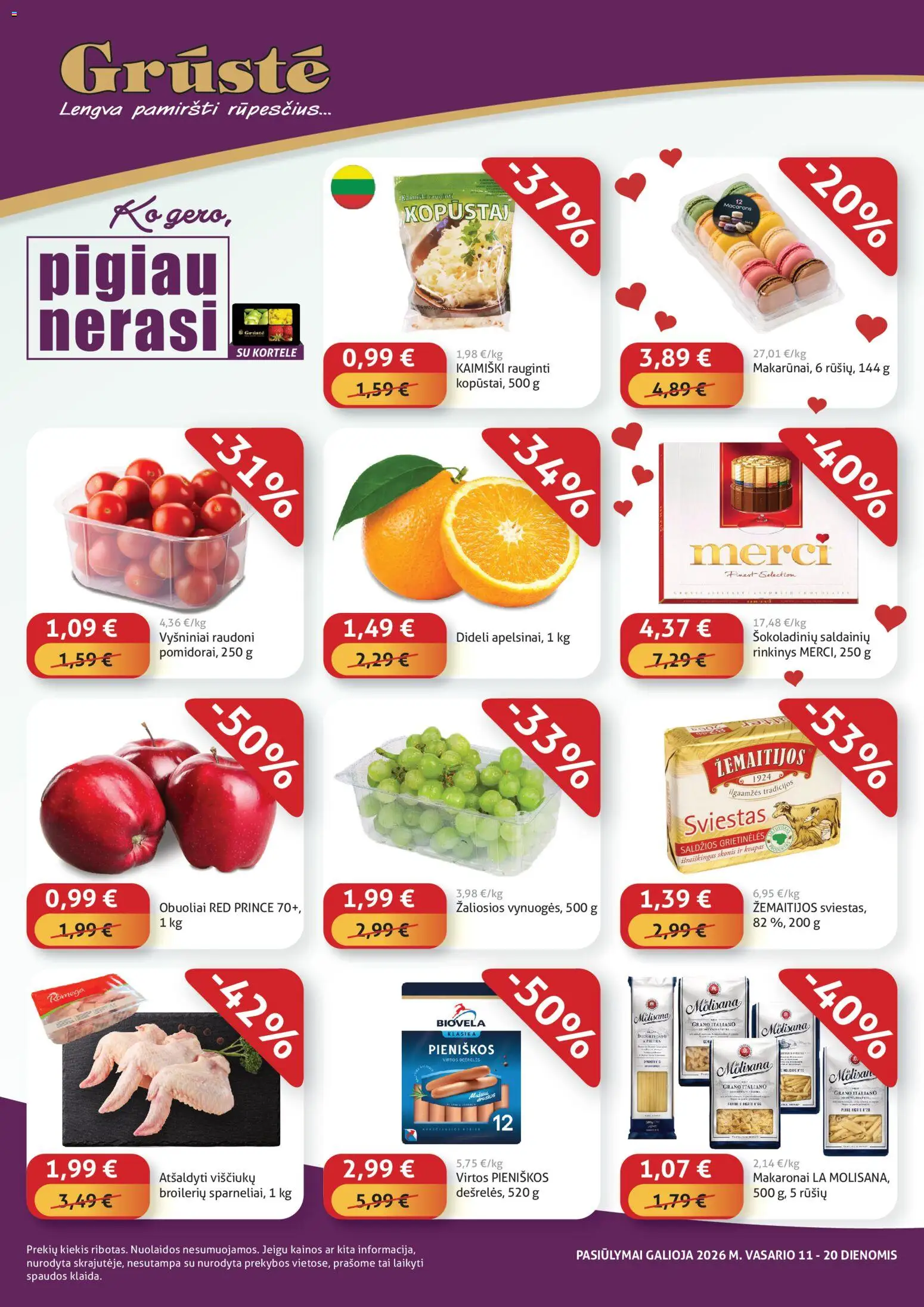GRUSTE parduotuvės leidinio Leidinys - Pigiau nerasi galiojančio nuo 2026.02.11 peržiūra