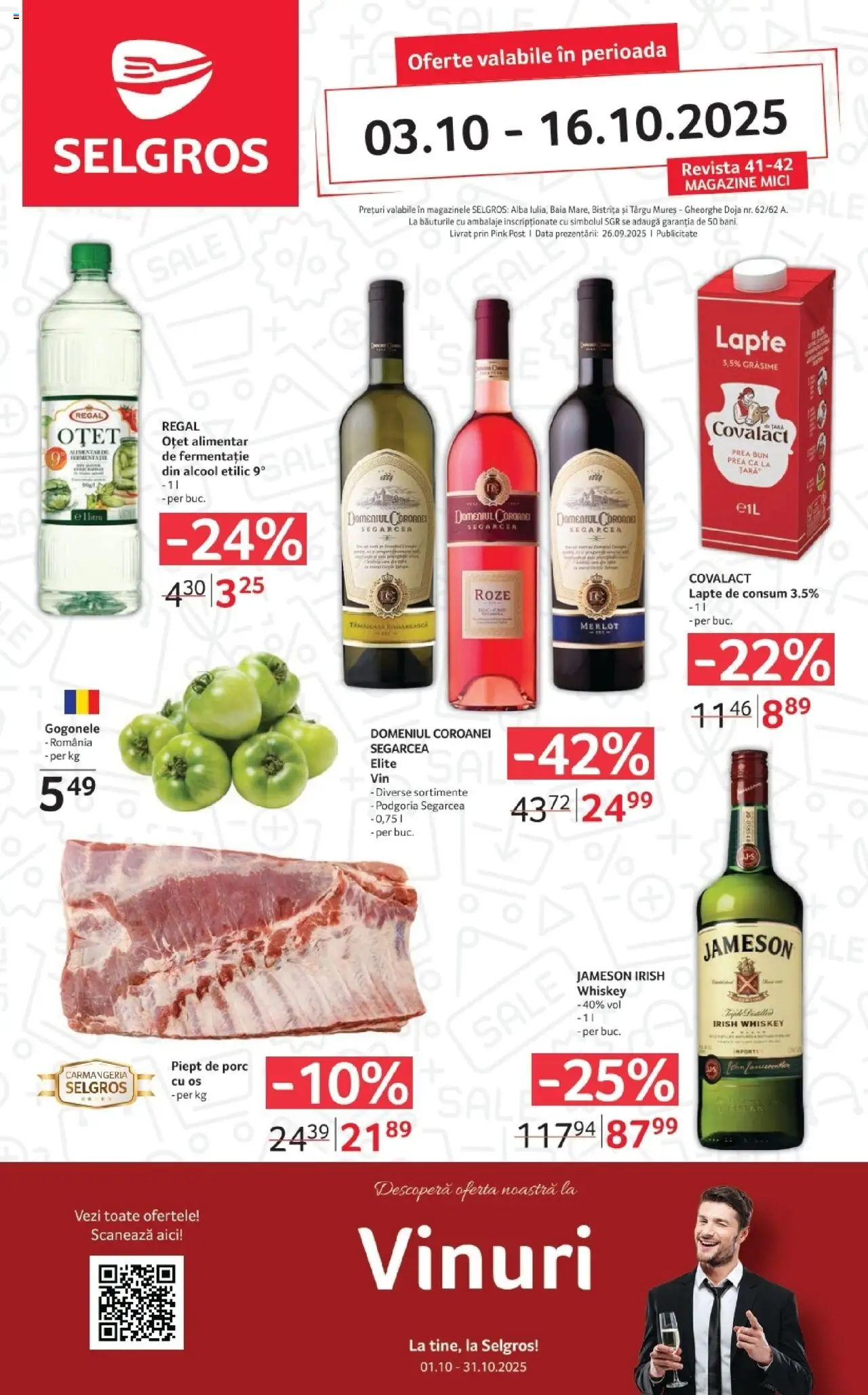 Selgros Catalog - Magazine Mici de la 03.10.2025 - Pagină 1 - Mici, Whiskey, Lapte, Alba, Jameson, Piept de Porc, Oțet