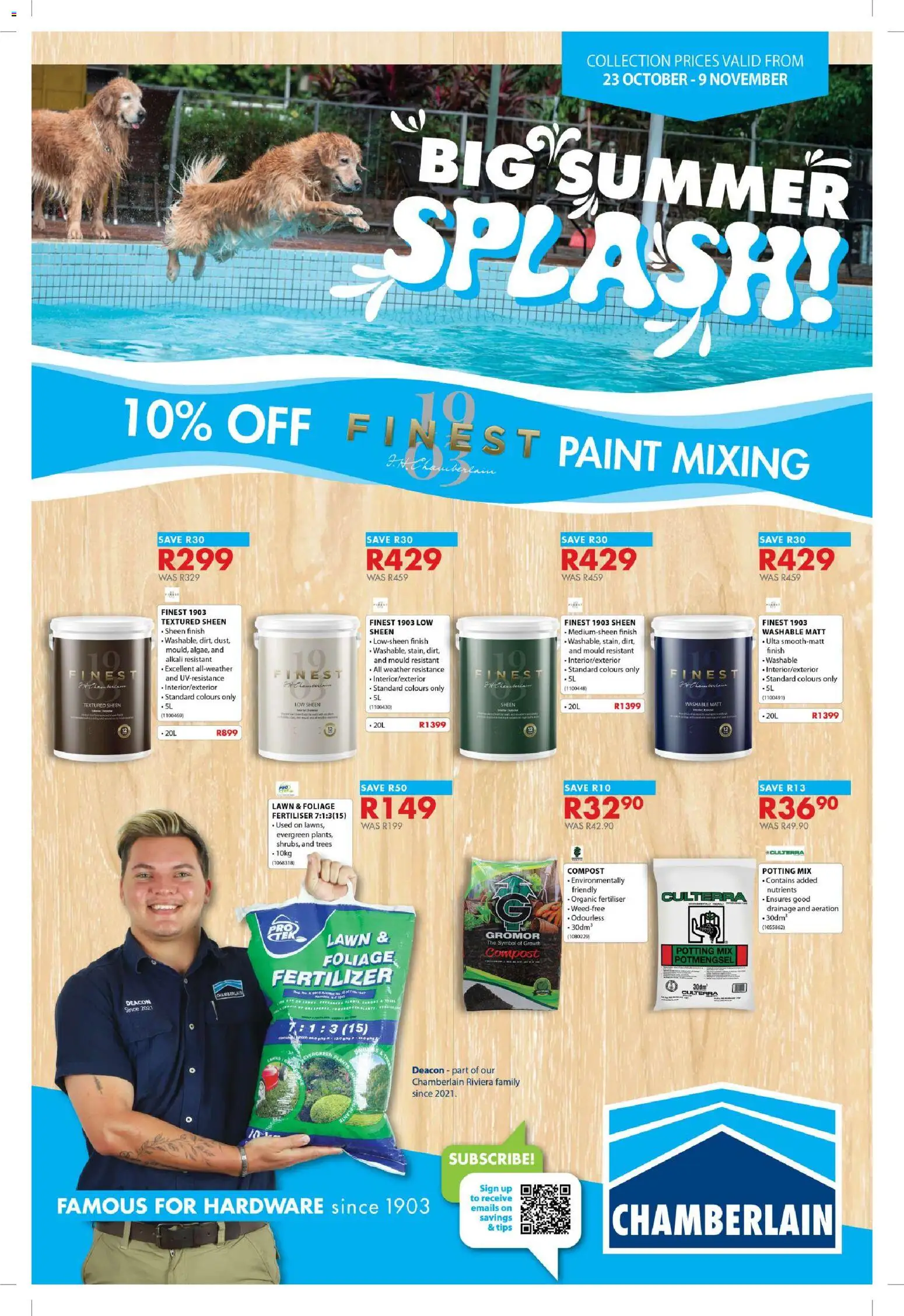Chamberlain Big Summer Splash from 23/10 - 09/11/2025 > Promotions