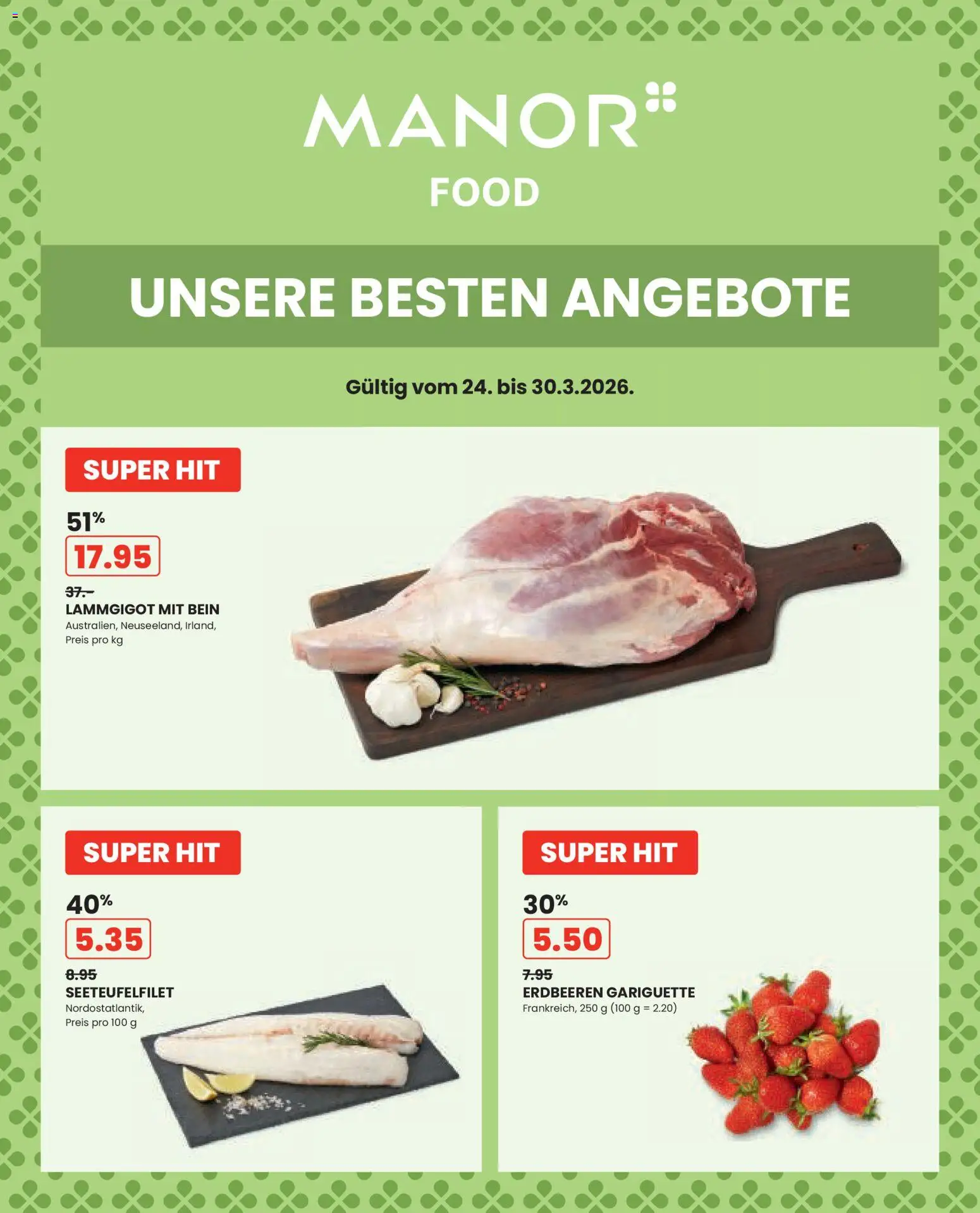 Vorschau des Merkblatts Manor aktionen vom Shop Manor gültig von 24.03.2026 bis 30.03.2026