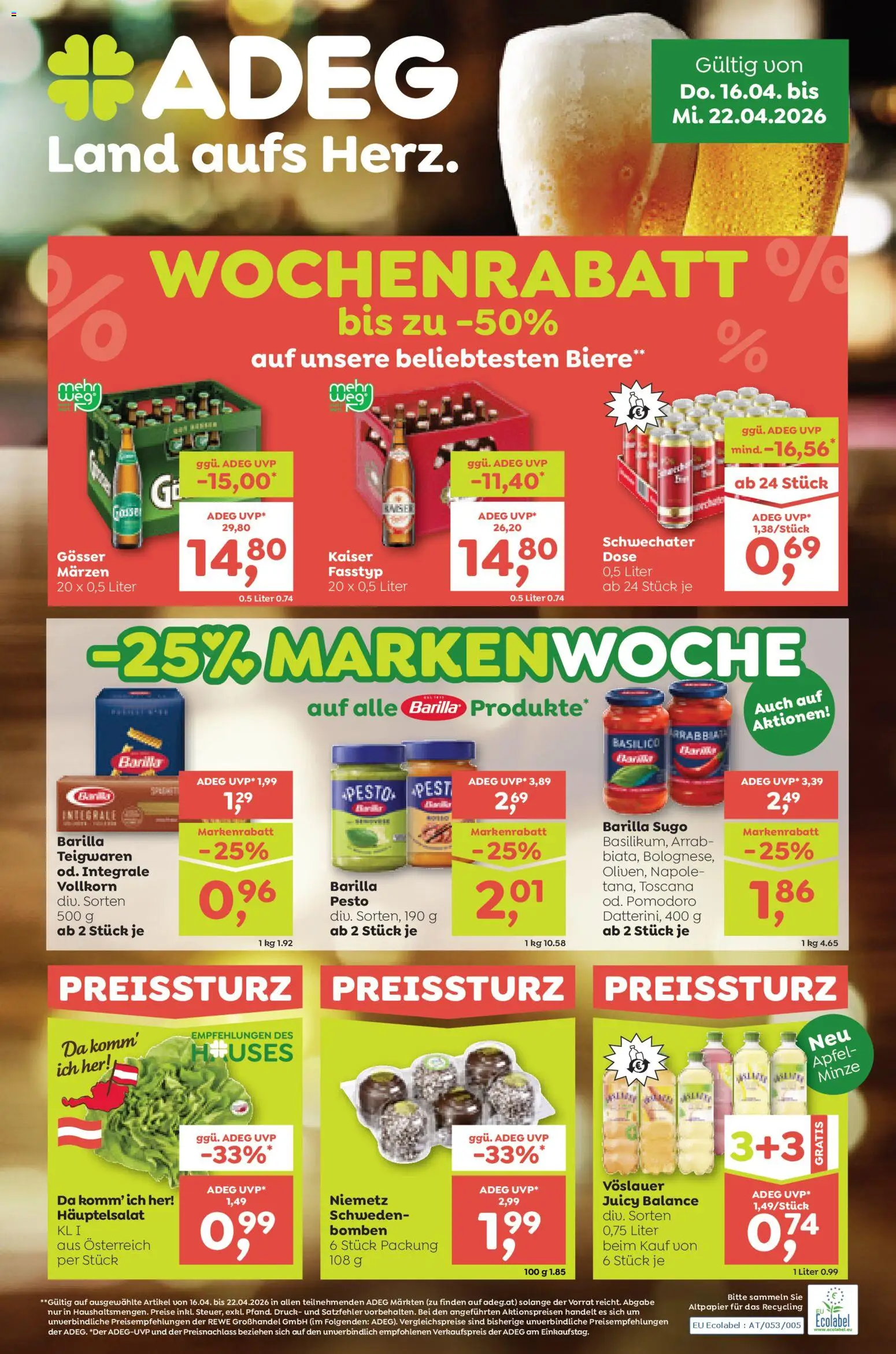 Vorschau der Angebote: ADEG ADEG Flugblatt gültig ab 16.04.2026