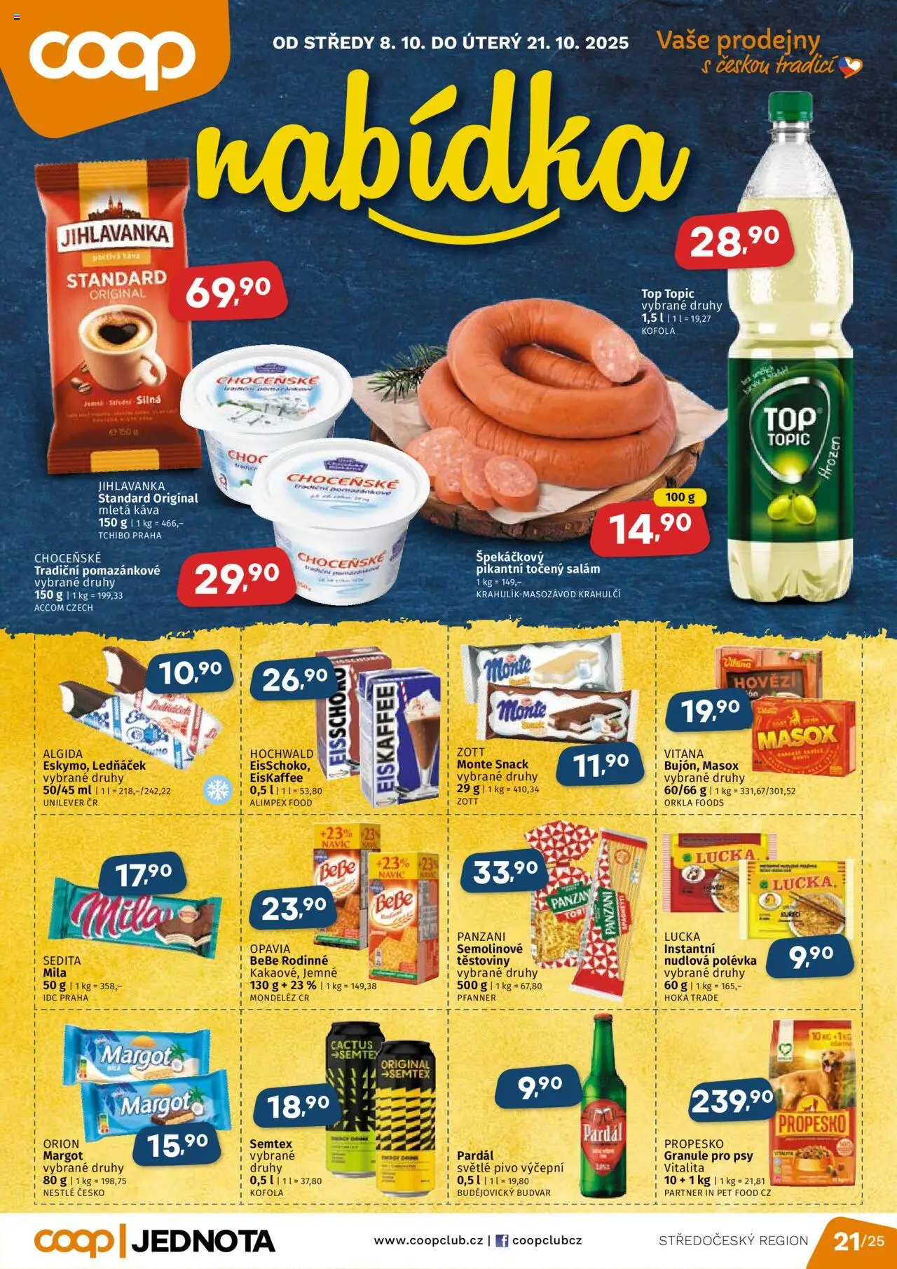  COOP Leták - Středočeský region (08.10.2025) - Jednota leták