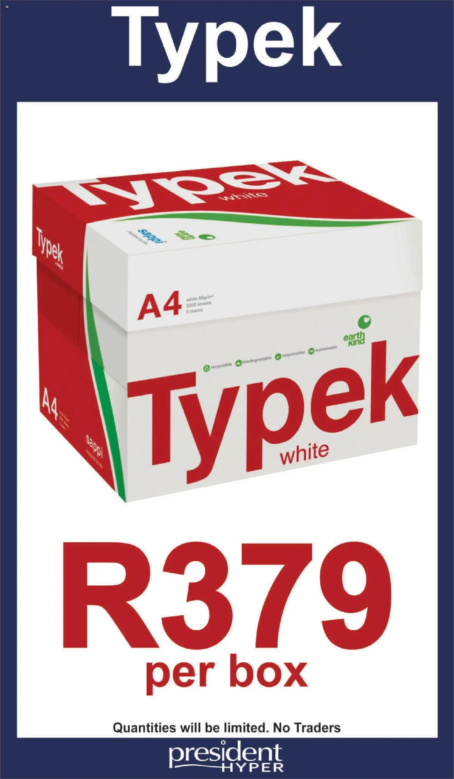 President Hyper Typek Special from from Friday 24/10/2025 > Promotions