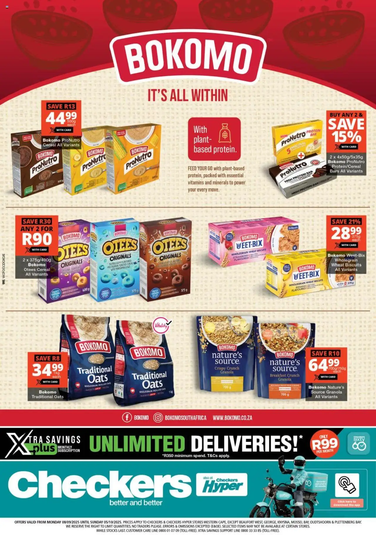 Checkers Western Cape - Bokomo Promotion 08/09 - 05/10/2025 >> Catalogue