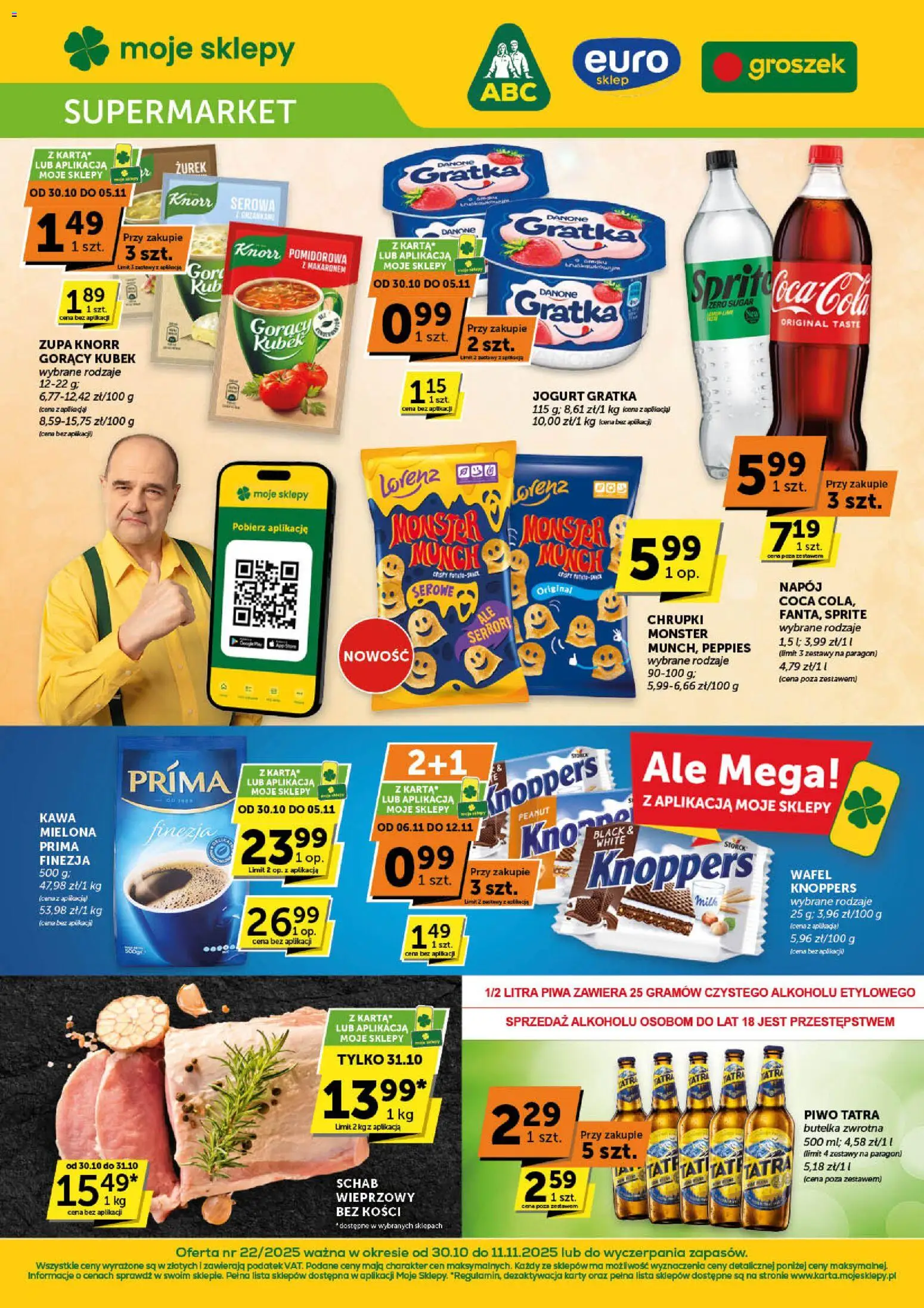 Pogląd gazetki "Gazetka" ze sklepu Euro Sklep ważnej od 30.10.2025 - Kawa, Groszek, Zurek, Zupa, Coca cola, Sprite, Knoppers, Chrupki