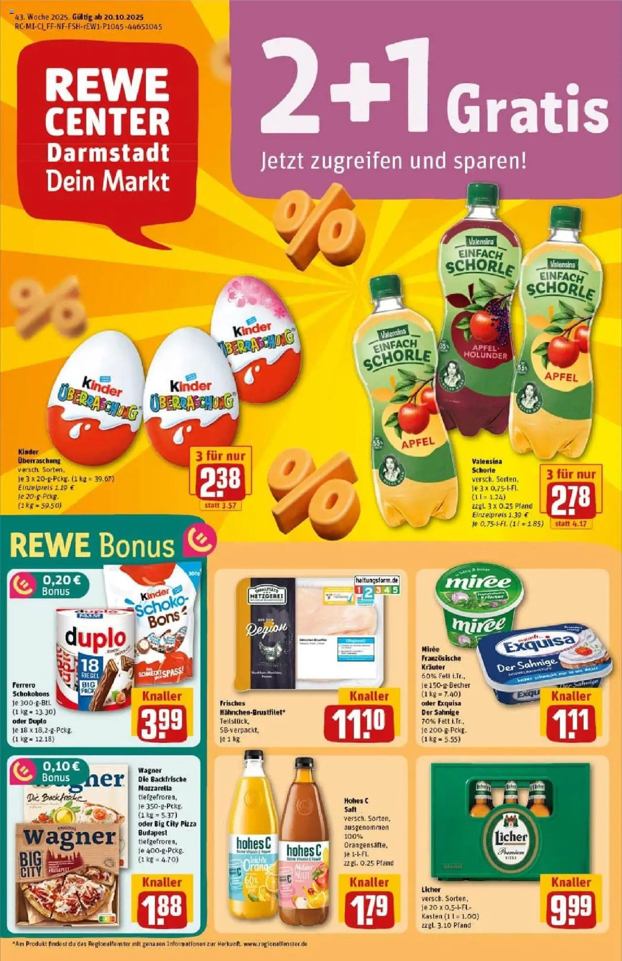 REWE Prospekt ab 19.10.2025 nächste Woche - Prospekt Darmstadt	