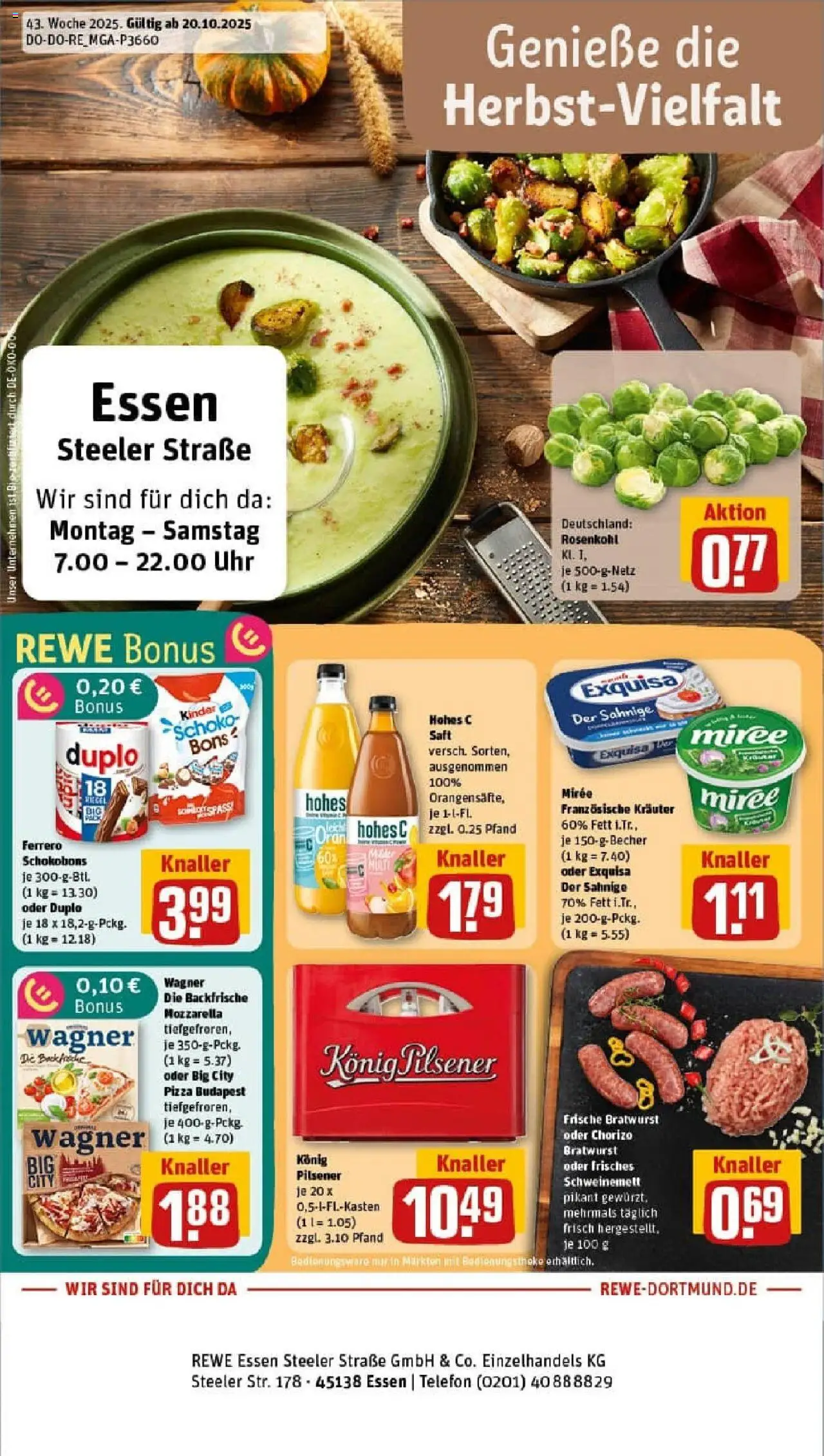 REWE Prospekt ab 19.10.2025 nächste Woche - Prospekt Essen	