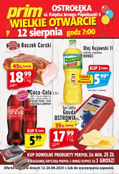 Pogląd gazetki "Wielkie Otwarcie Ostrołęka" ze sklepu Prim Market ważnej od 12.08.2025
