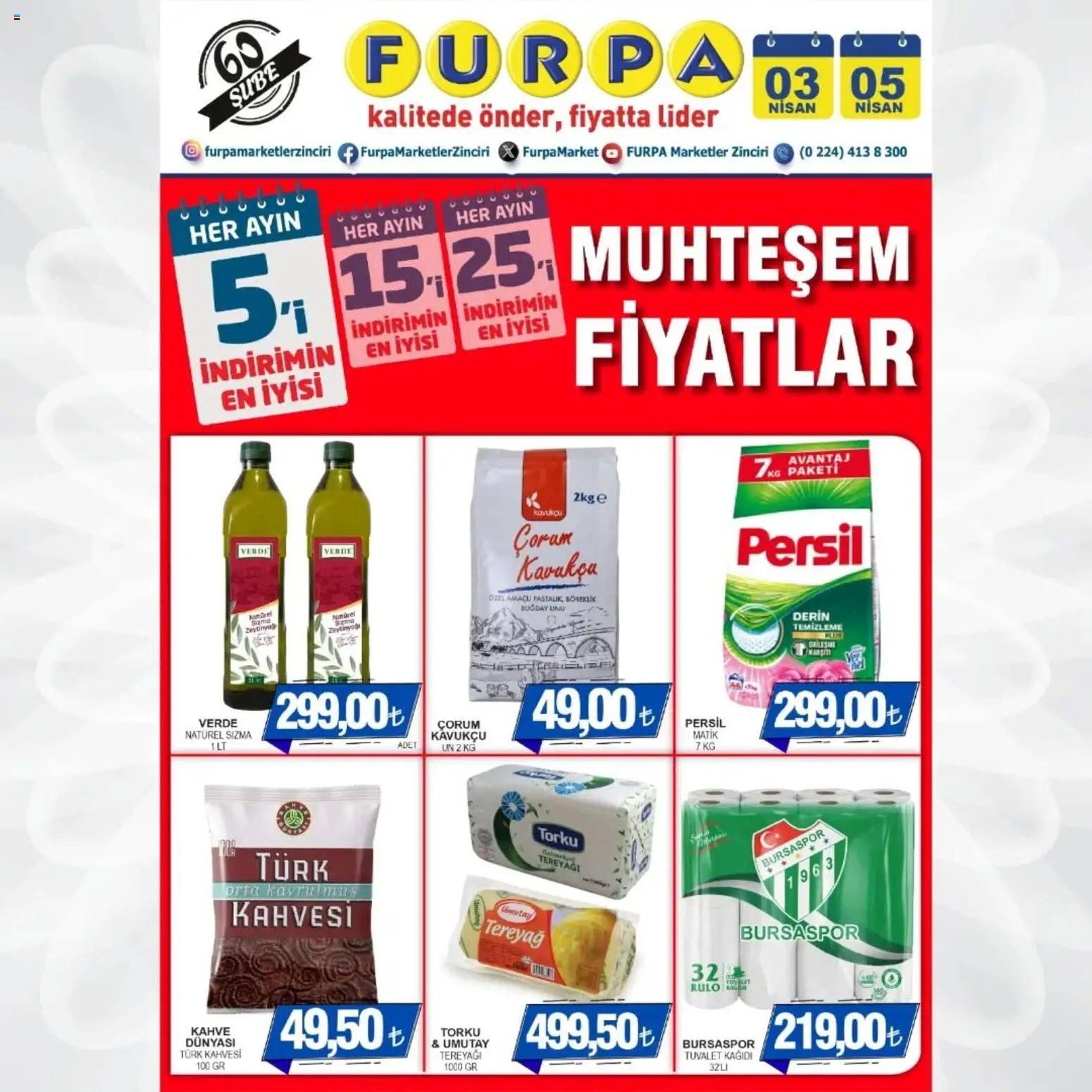 Furpa Furpa Katalog - Muhteşem Fiyatlar 03.04.2026 - Broşürünün önizlemesi - Kahve, Zeytinyağı, Tereyağı, Tuvalet, Tuvalet kağıdı
