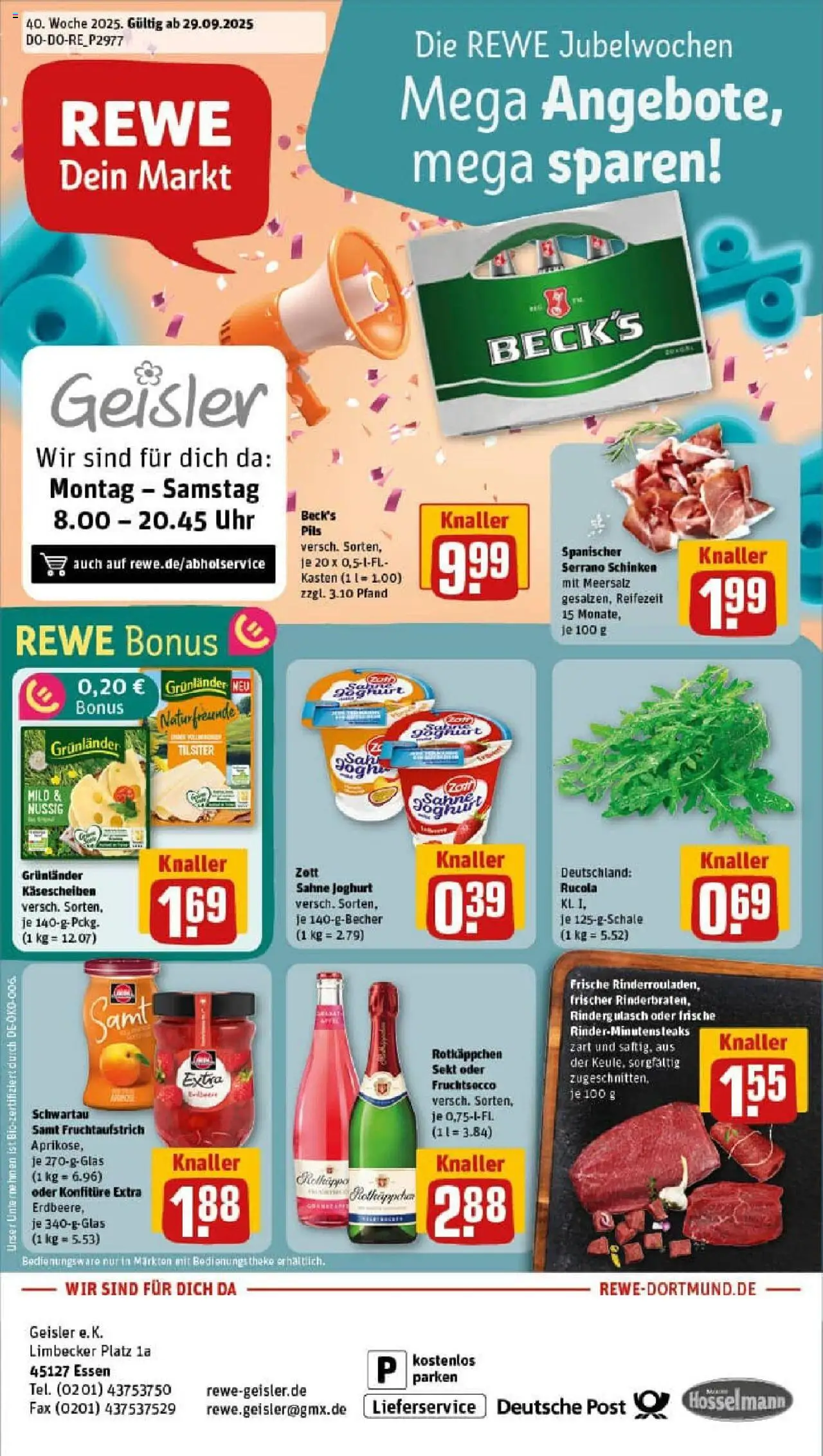 REWE Prospekt ab 28.09.2025 nächste Woche - Prospekt Essen	