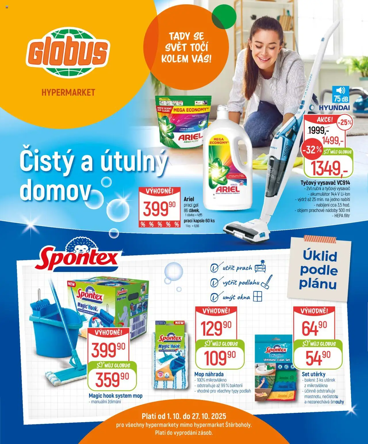 Globus leták od 01.10.2025 >> Akční nabídka "Leták - Čistý a útulný domov"