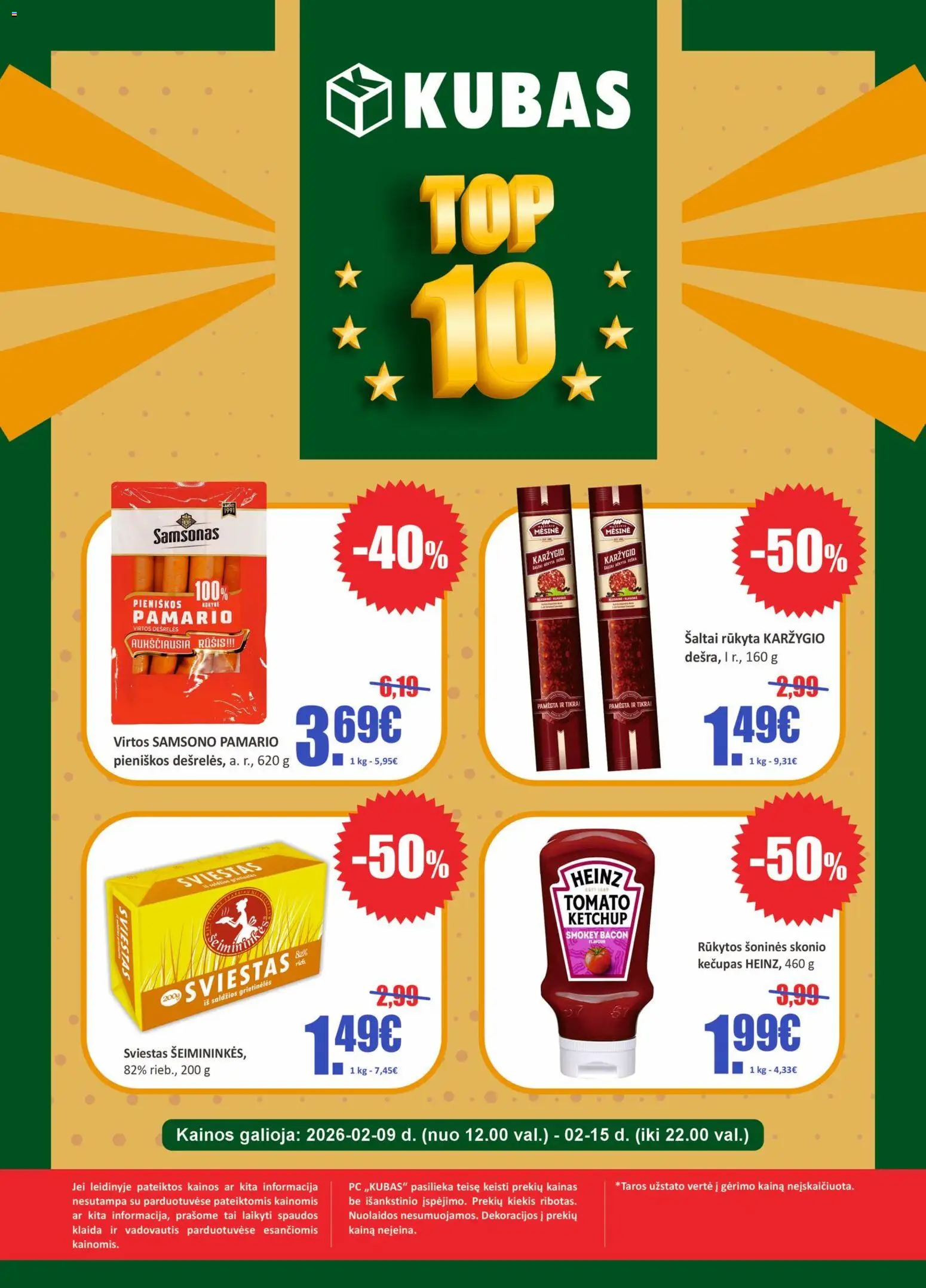 Kubas parduotuvės leidinio Leidinys - Top 10 galiojančio nuo 2026.02.09 peržiūra