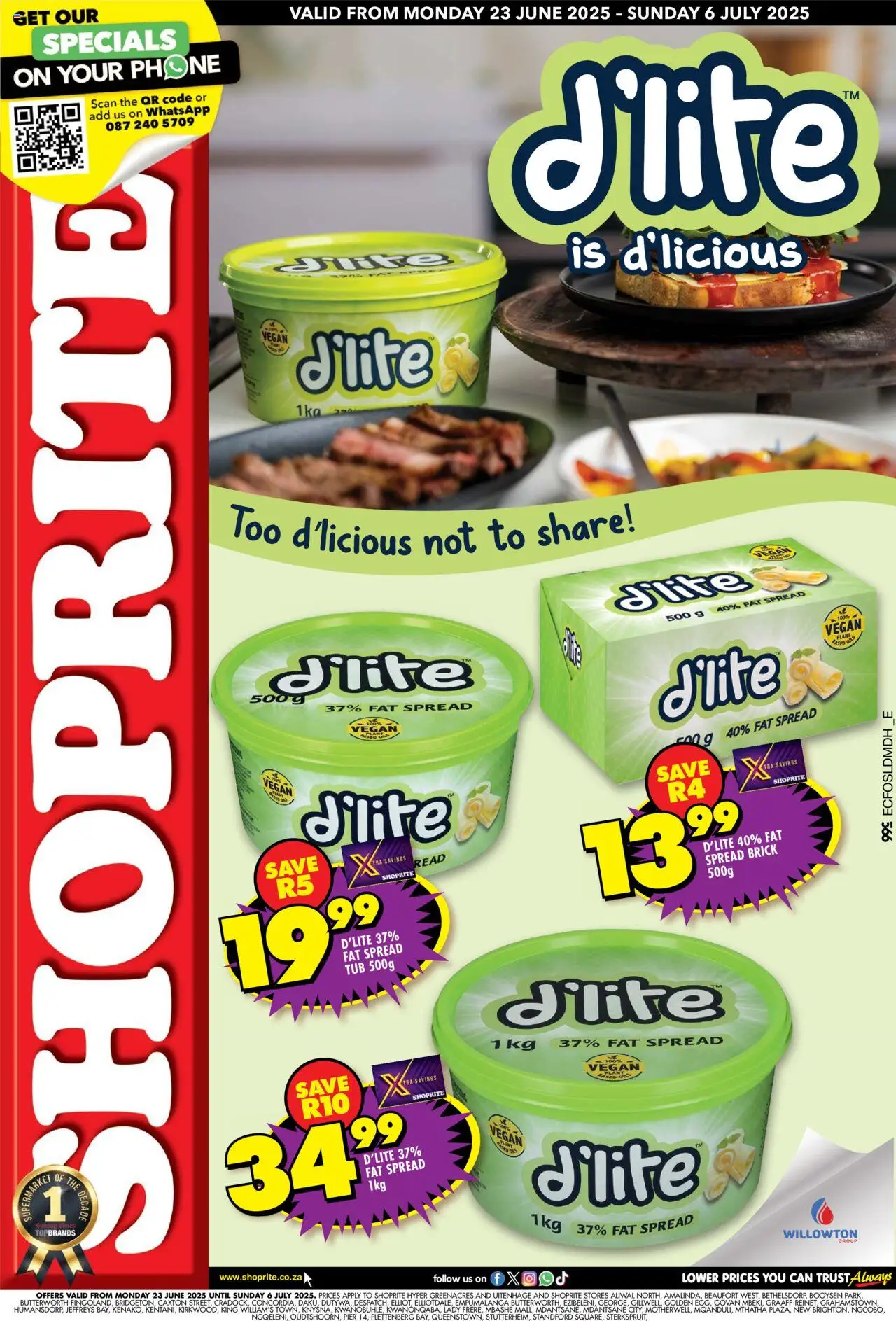 Shoprite Eastern Cape - d'lite Savings 23/06 - 06/07/2025 >> Catalogue - Phone, Spread, Fat spread