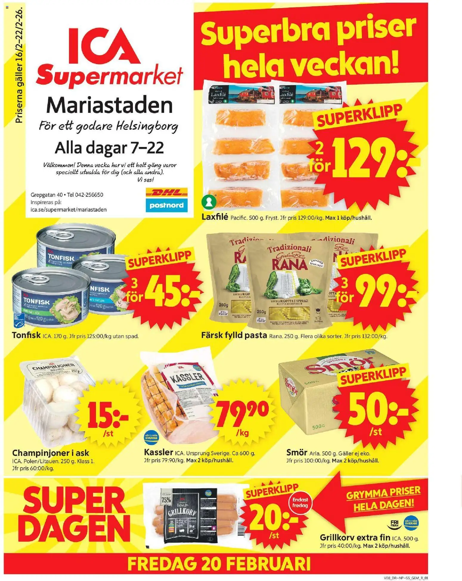 Förhandsgranska reklamblad Helsingborg från butik ICA Supermarket gäller från 16/02/2026