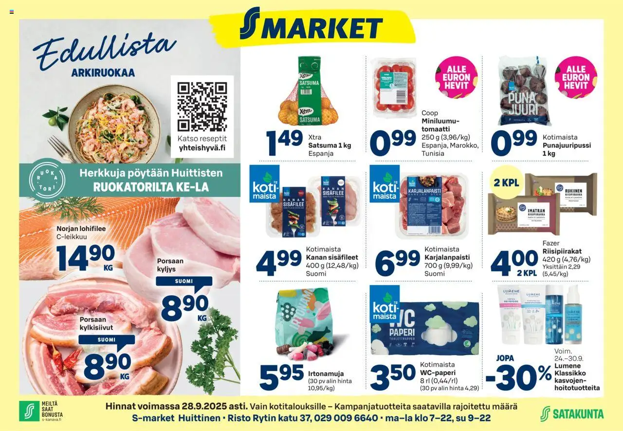 S-market-kaupan Huittinen voimassa 24/09/2025 - Sivulla 1