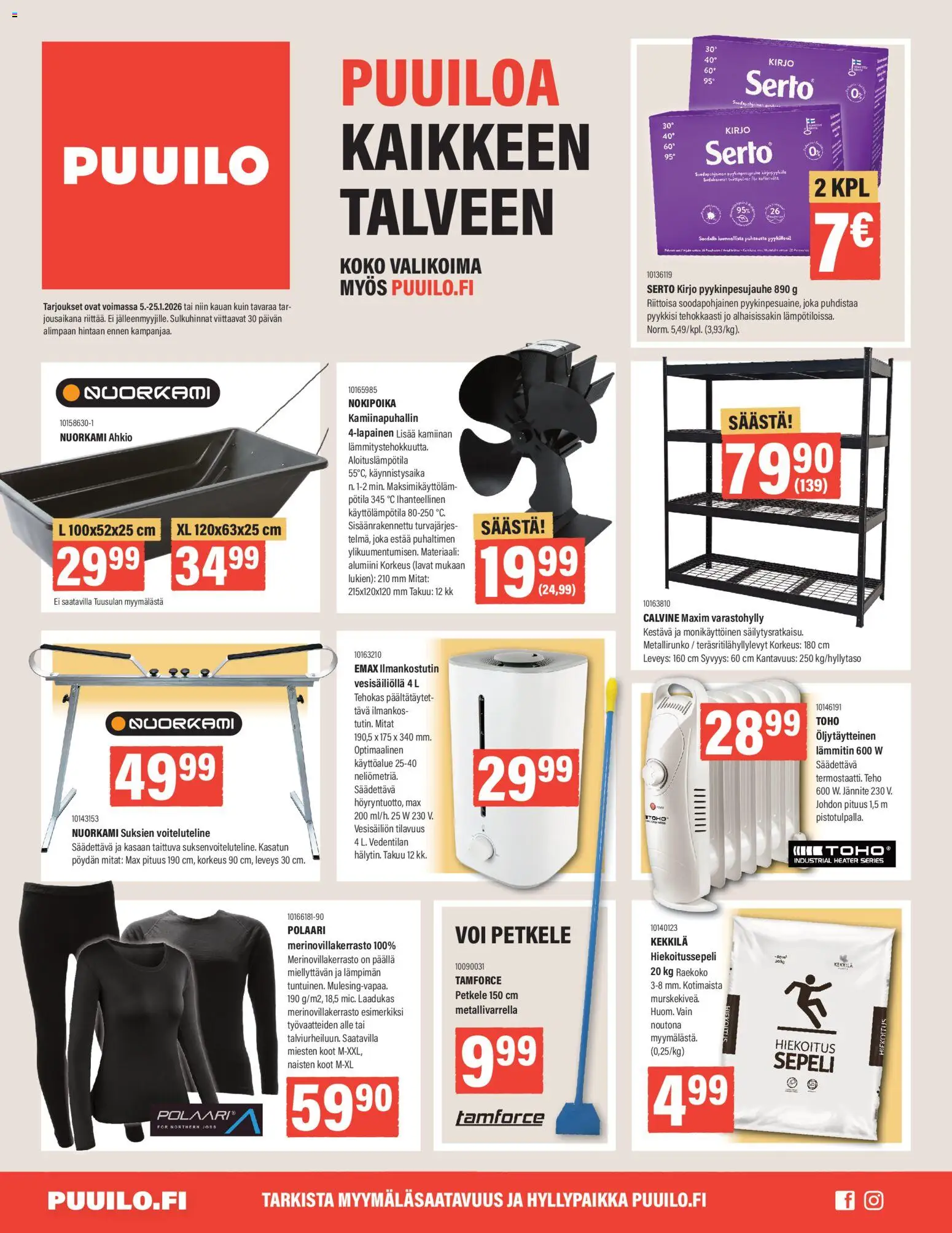 Kaupan Puuilo Tarjoukset esikatselu, voimassa 05/01/2026