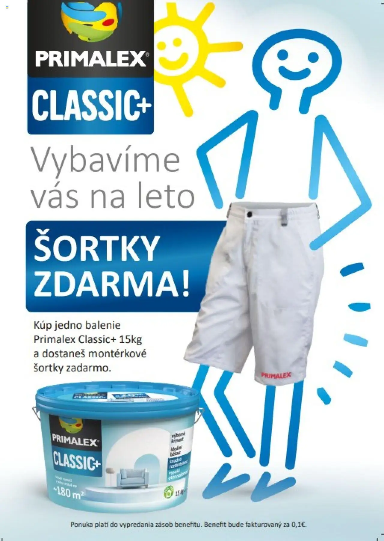 Dom farieb Kúp Primalex Classic+ a šortky máš zadarmo! (od pondelka 14.07.2025) - Akčná ponuka - Primalex