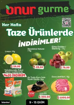 Onur Market Katalog Gurme - Istanbul 09.10.2025 - Broşürünün önizlemesi