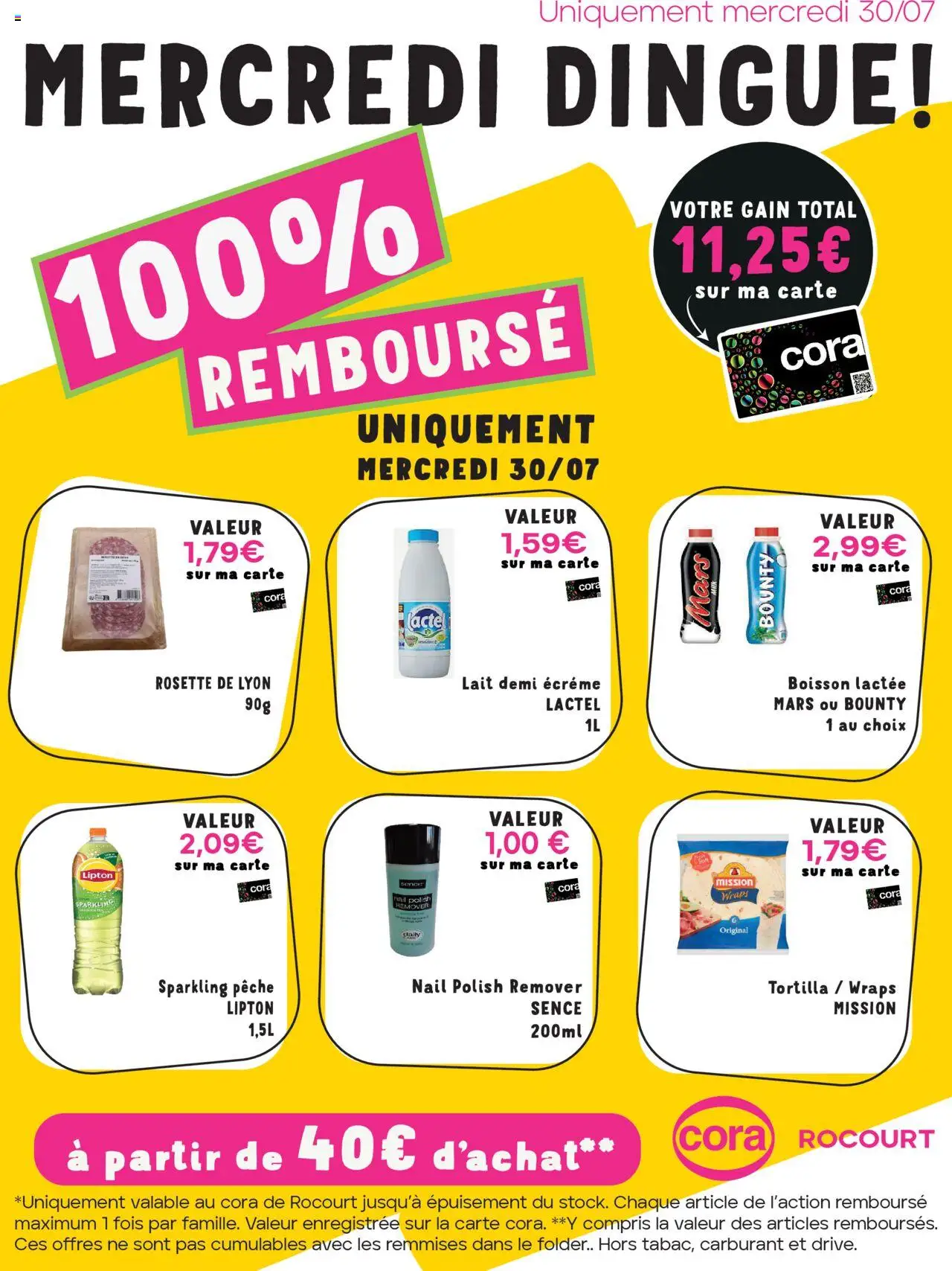 Cora shop Les offres 100% remboursés chez cora Rocourt geldig vanaf 30/07/2025 - Paginanummer 1