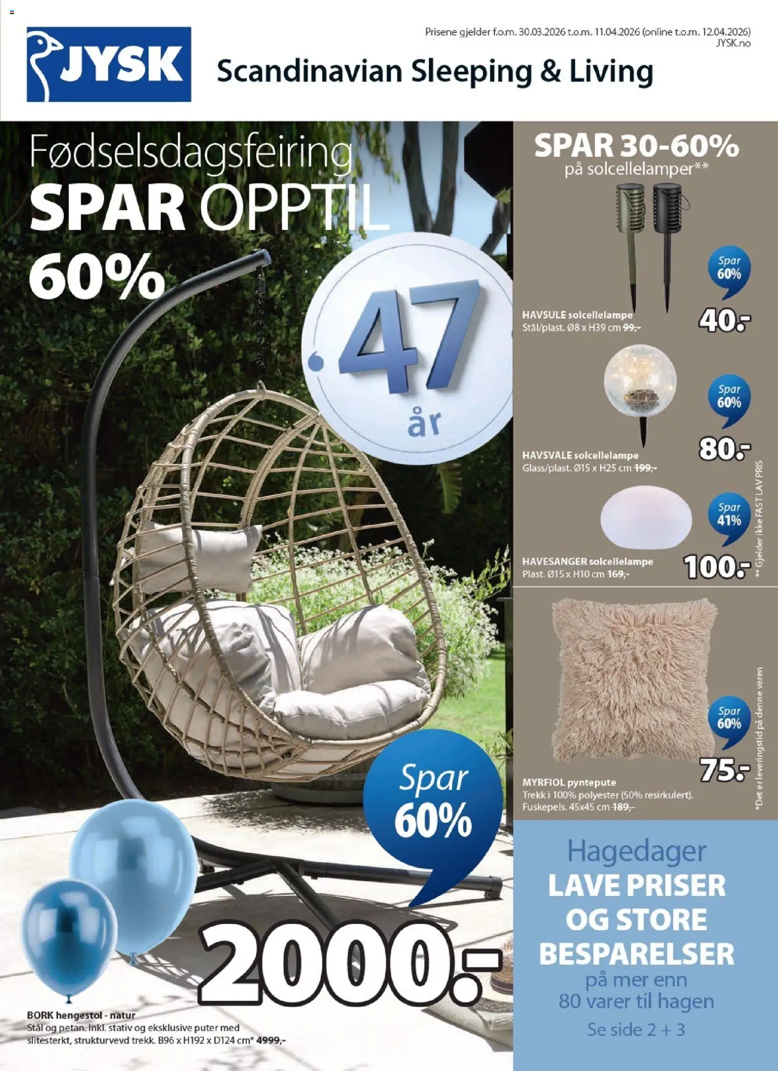 Forhåndsvis JYSK kundeavis fra butikk JYSK gyldig fra 30/03/2026