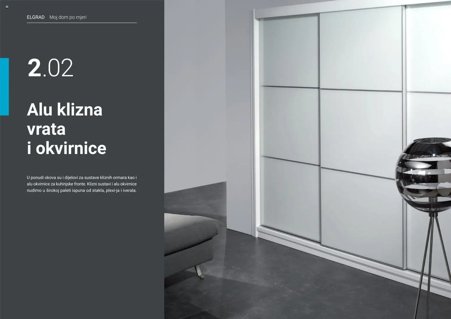 Pregled letka ALU klizna vrata i okvirnice trgovine Elgrad vrijedi od 02.02.2026
